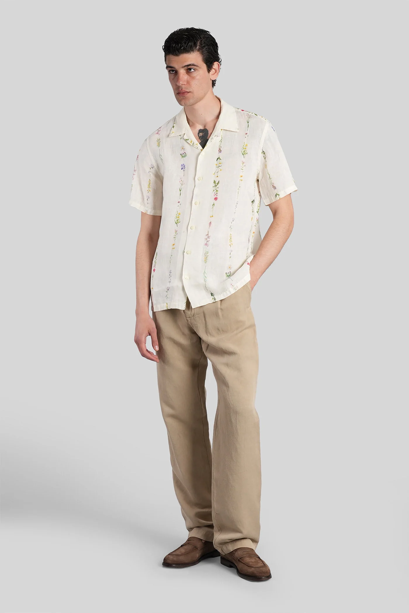 Shirt in beige linen - Image 2