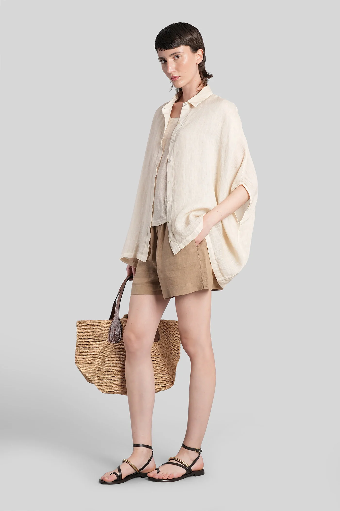 Shirt in beige linen - Image 2