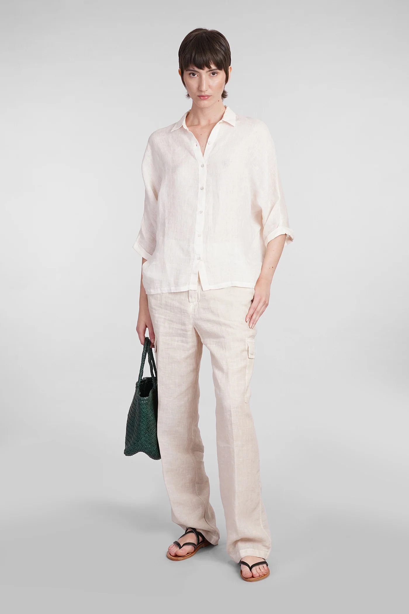 Shirt in beige linen - Image 2