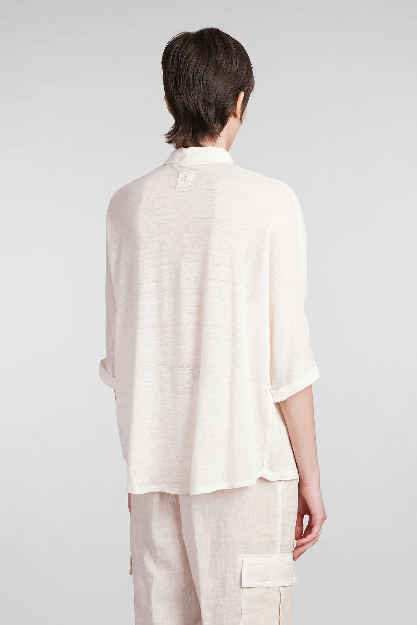 Shirt in beige linen - Image 3
