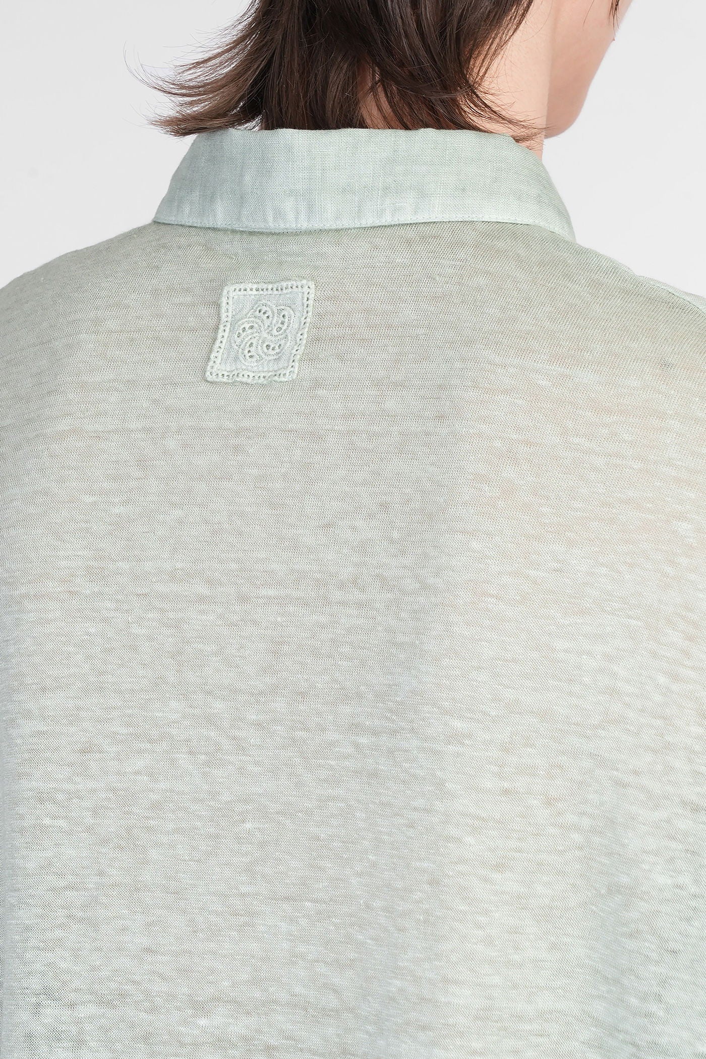 Shirt in green linen - Image 5