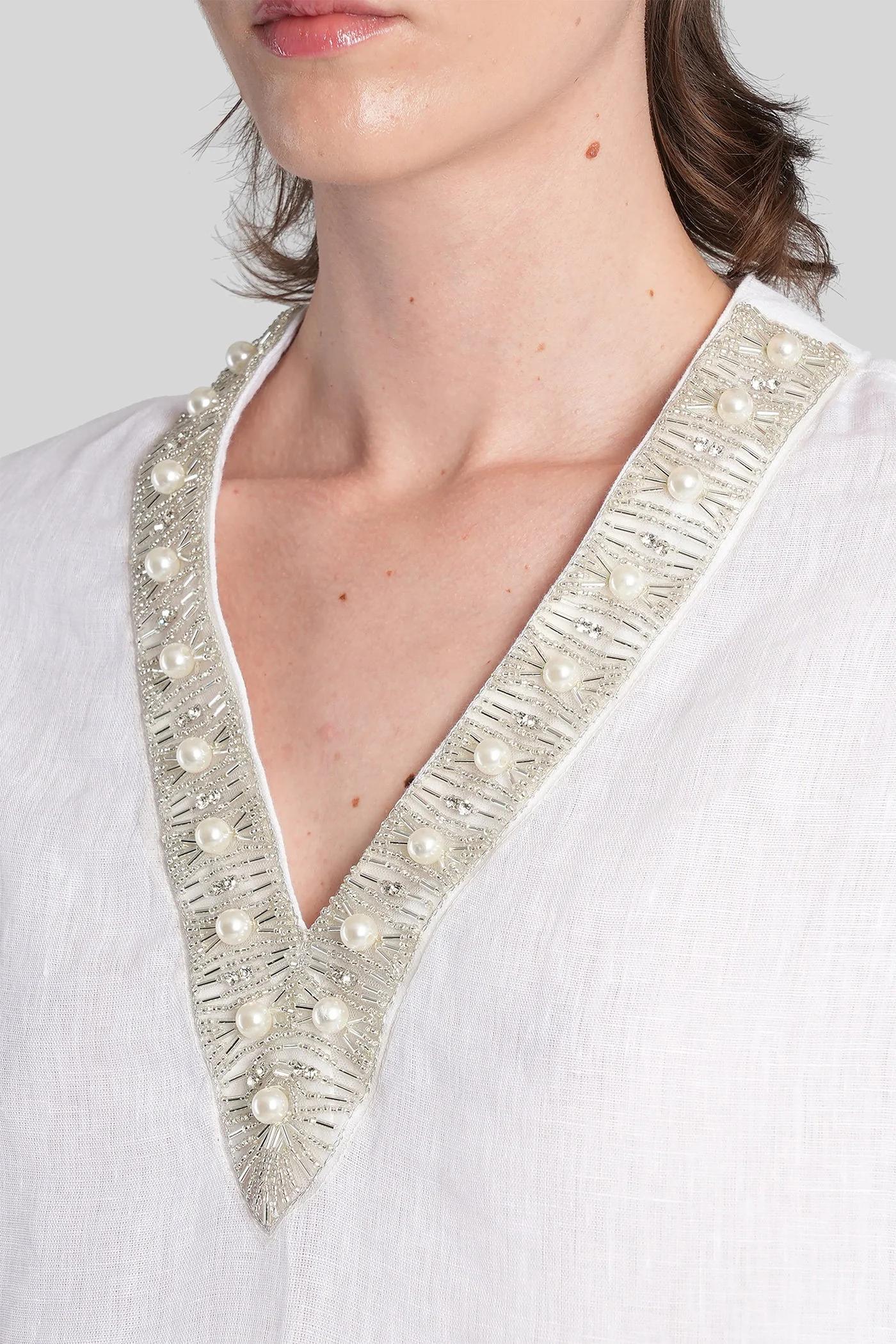 Shirt in white linen - Image 5