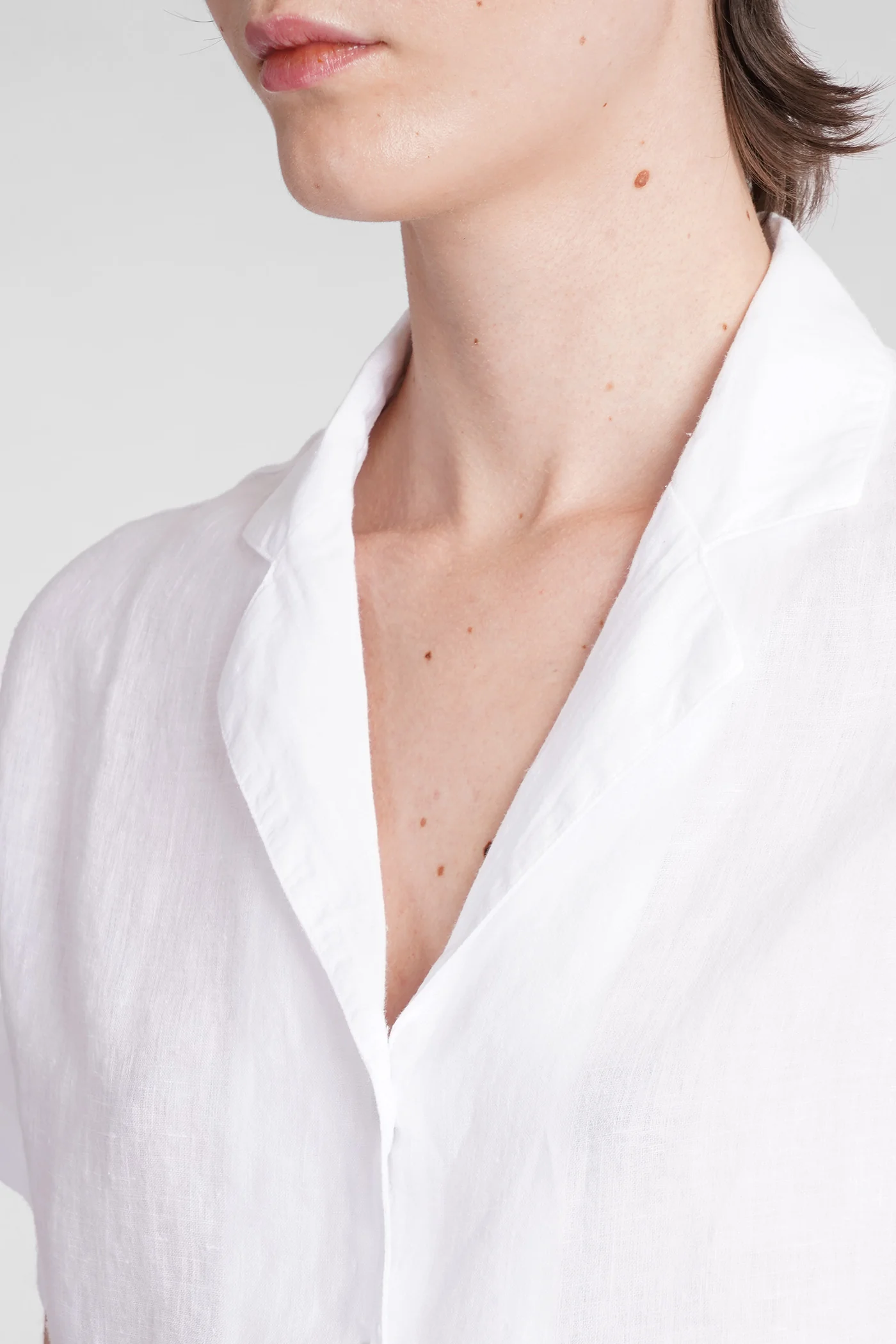 Shirt in white linen - Image 5