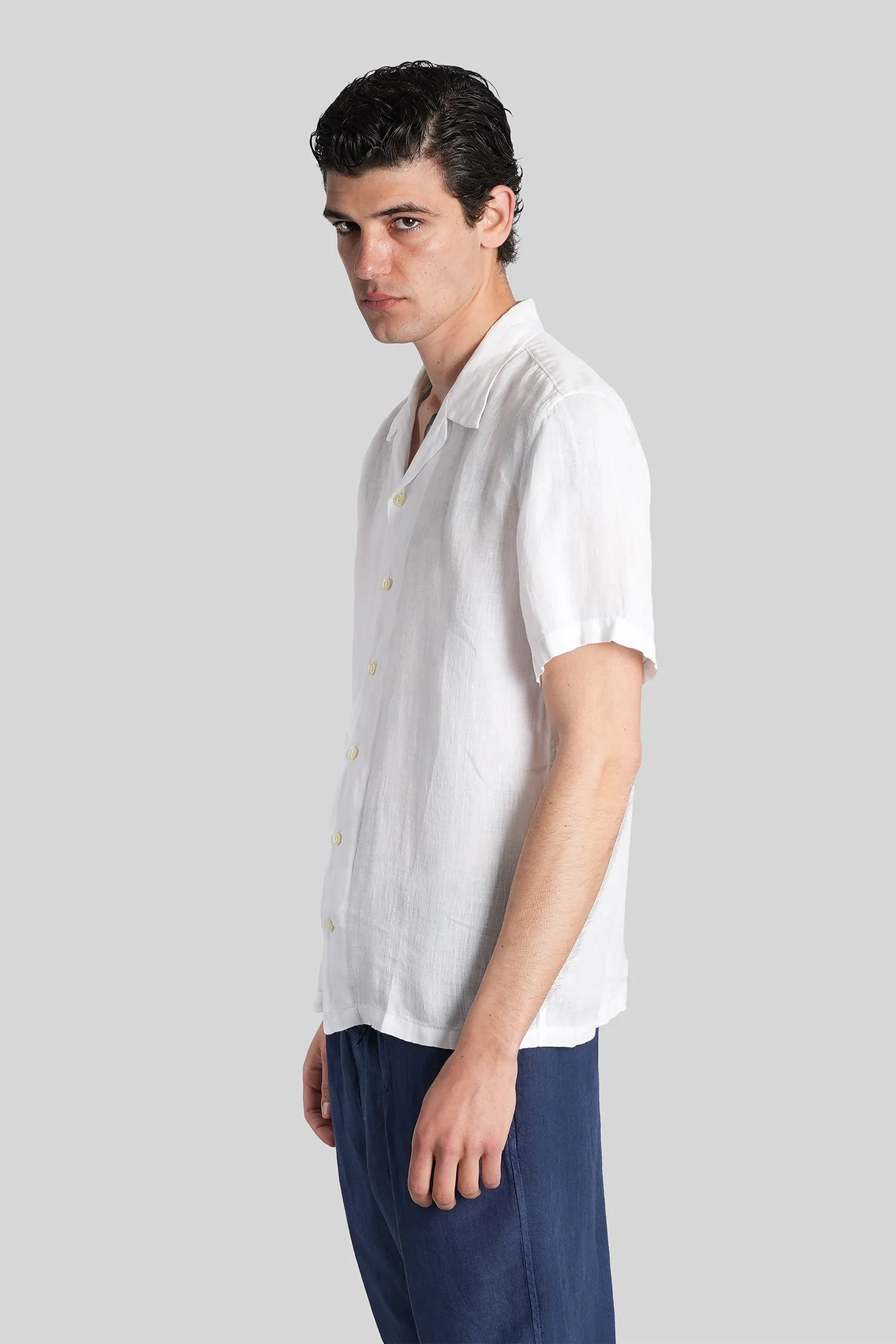 Shirt in white linen - Image 4