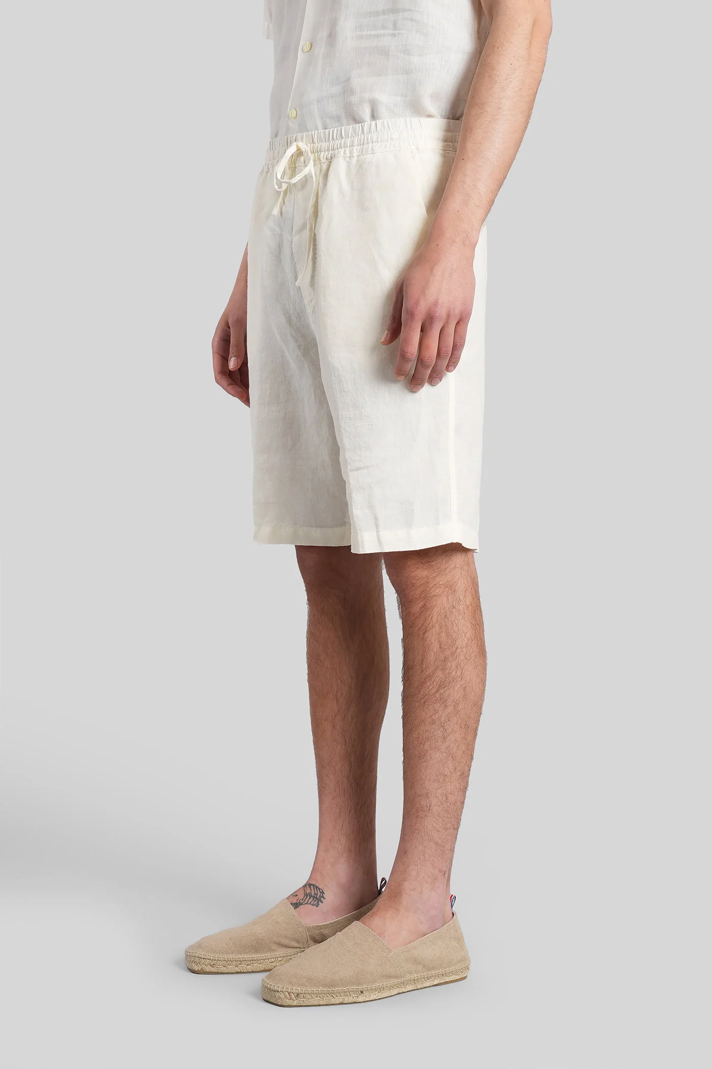 Shorts in beige linen - Image 4