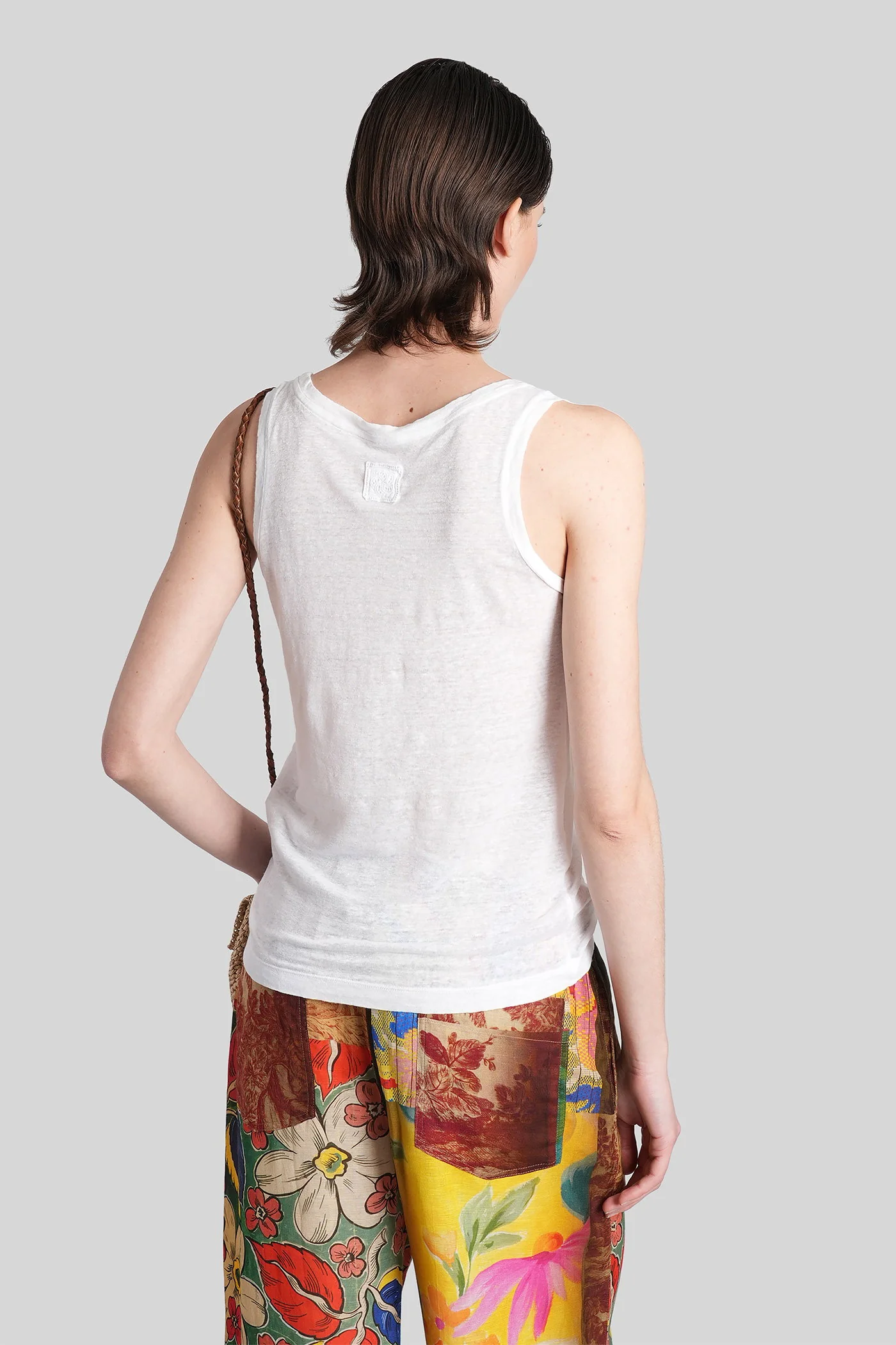 tank Top in white linen - Image 3