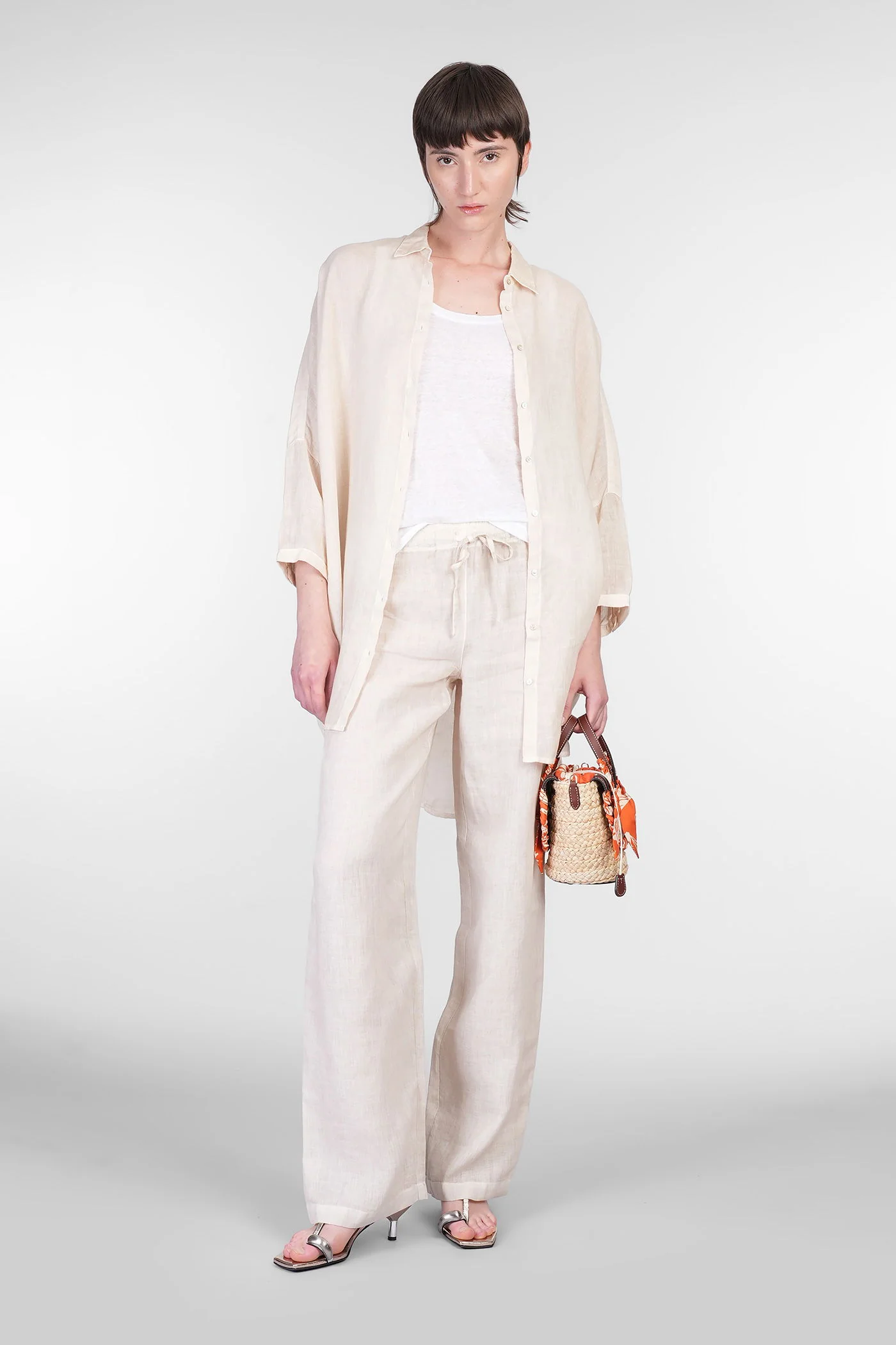 tank Top in white linen - Image 2