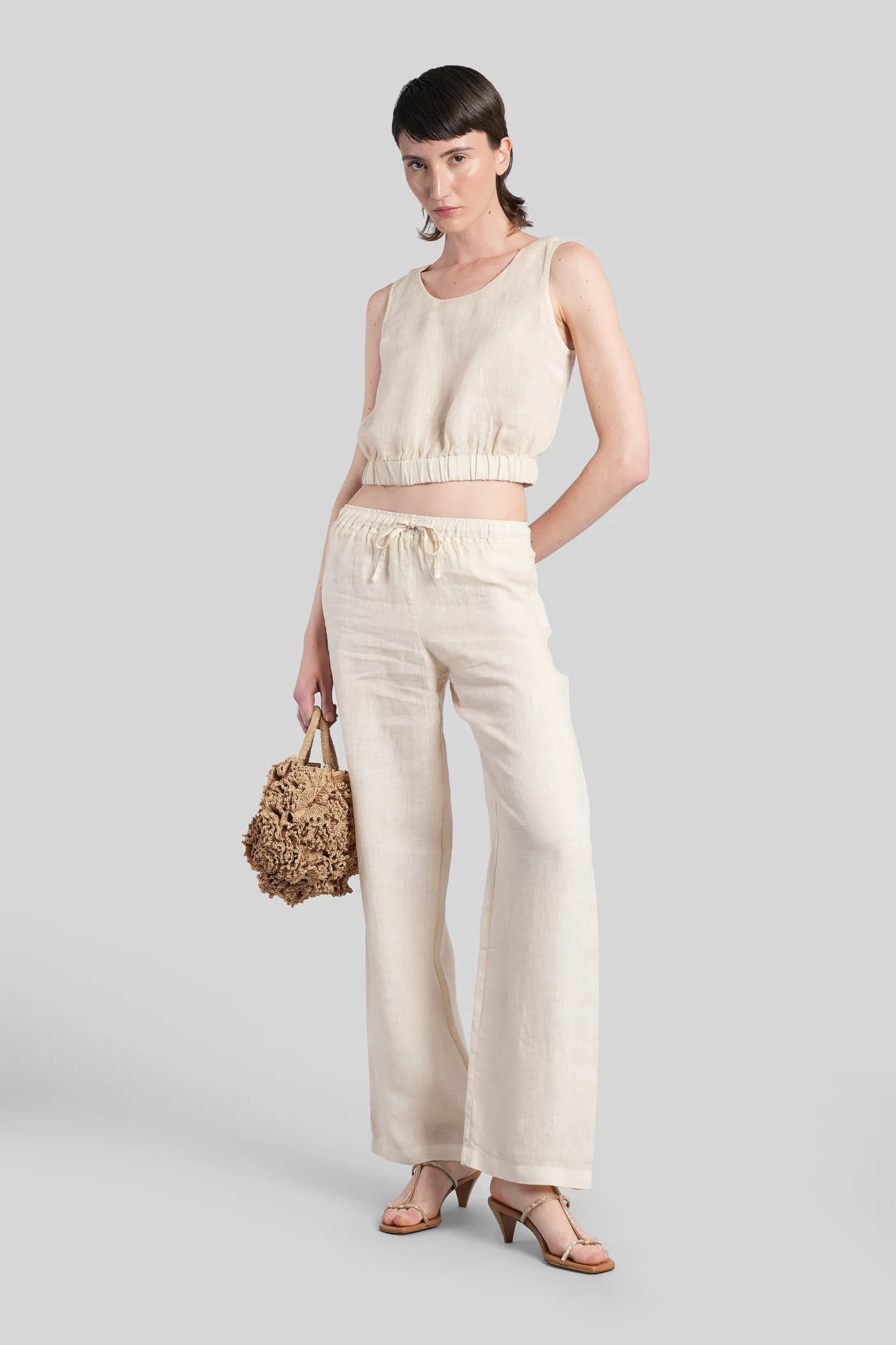 Topwear in beige linen - Image 2