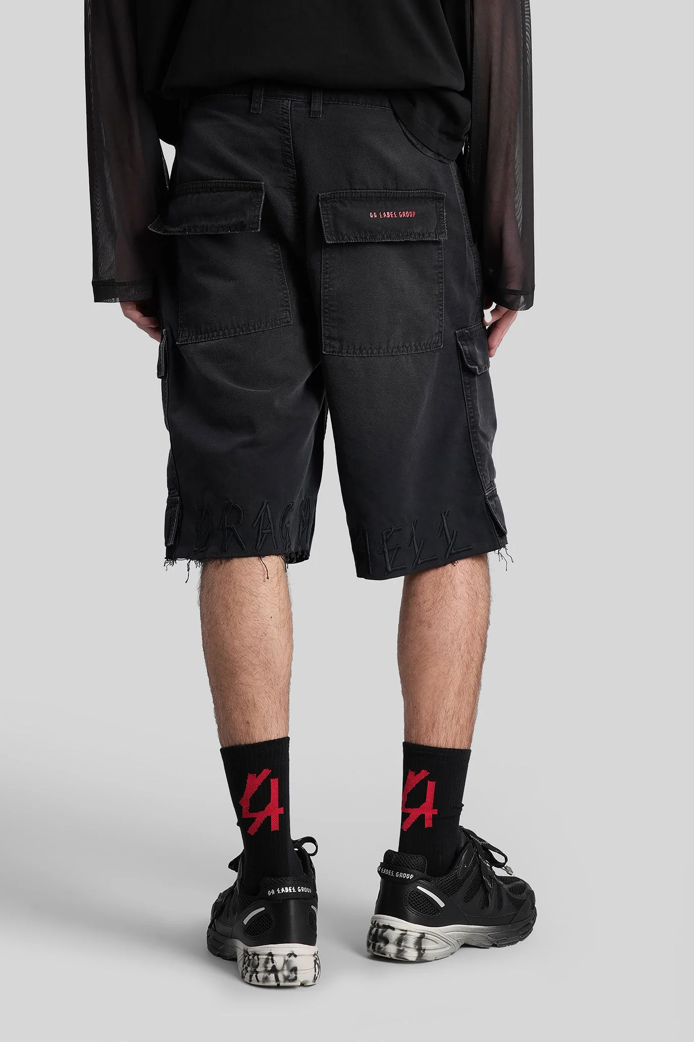 Shorts in black cotton - Image 3