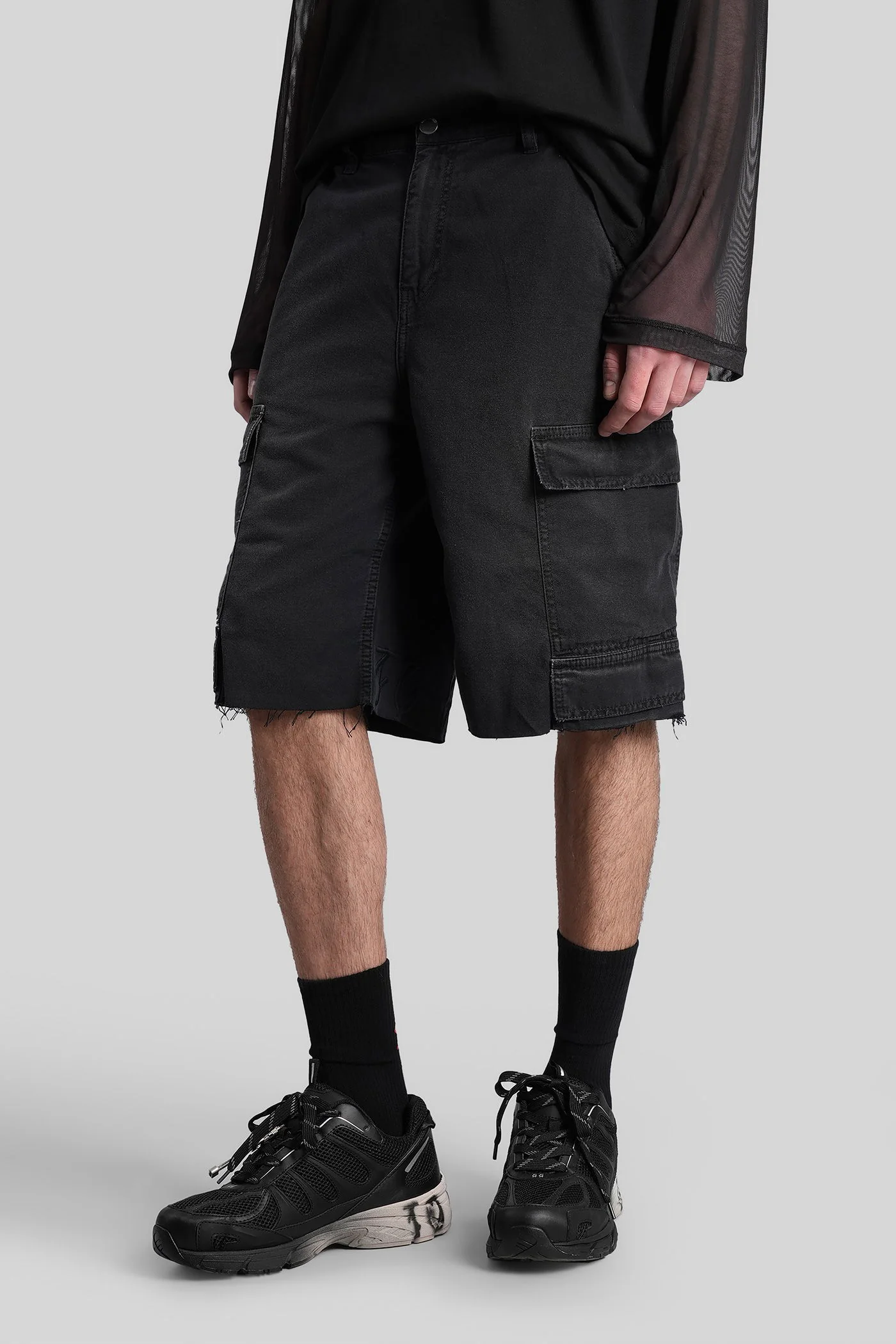 Shorts in black cotton - Image 4