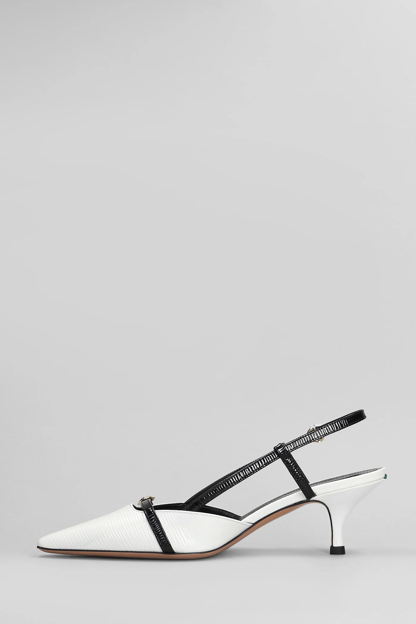 Pumps in white leather - Image 3
