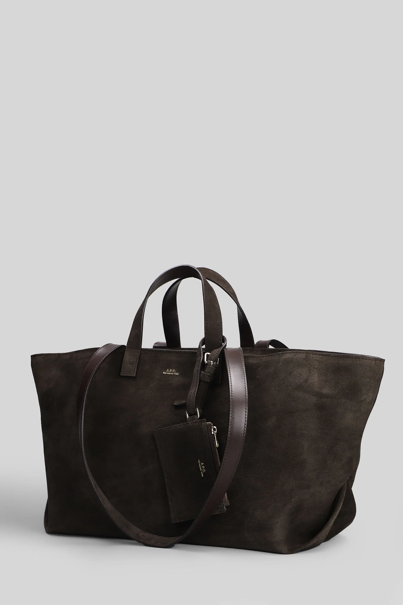 Le drummer Tote in grey suede - Image 14