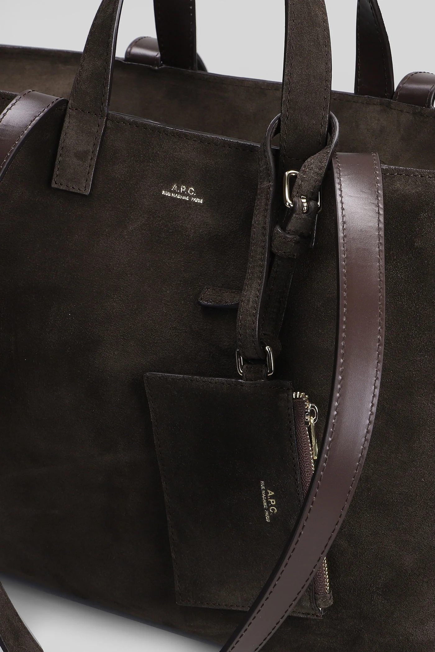 Le drummer Tote in grey suede - Image 24