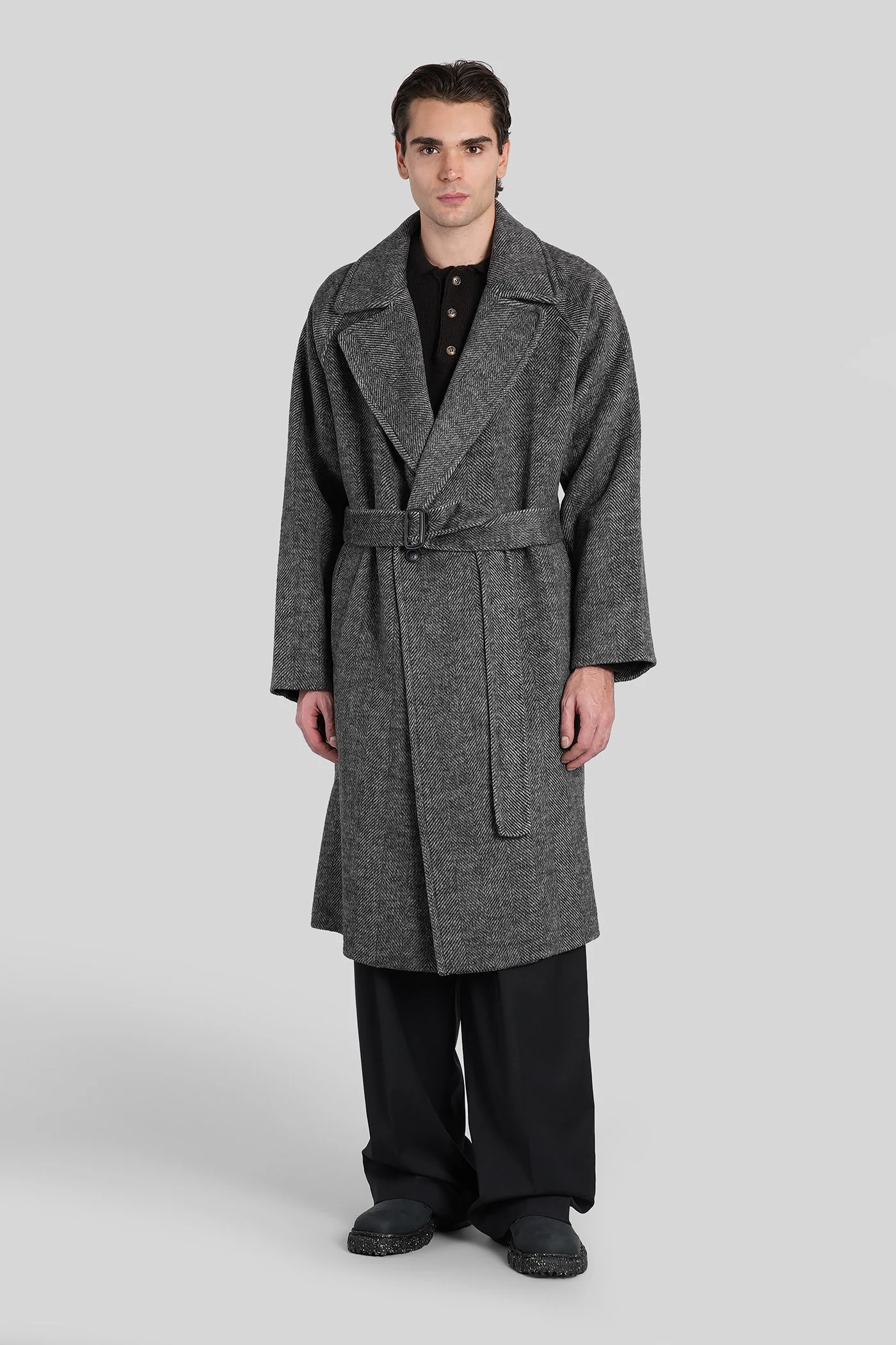 in grey wool