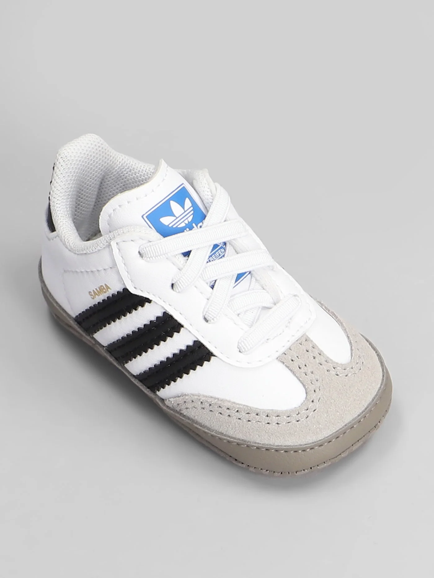Samba Crib Sneakers in white leather - Image 5