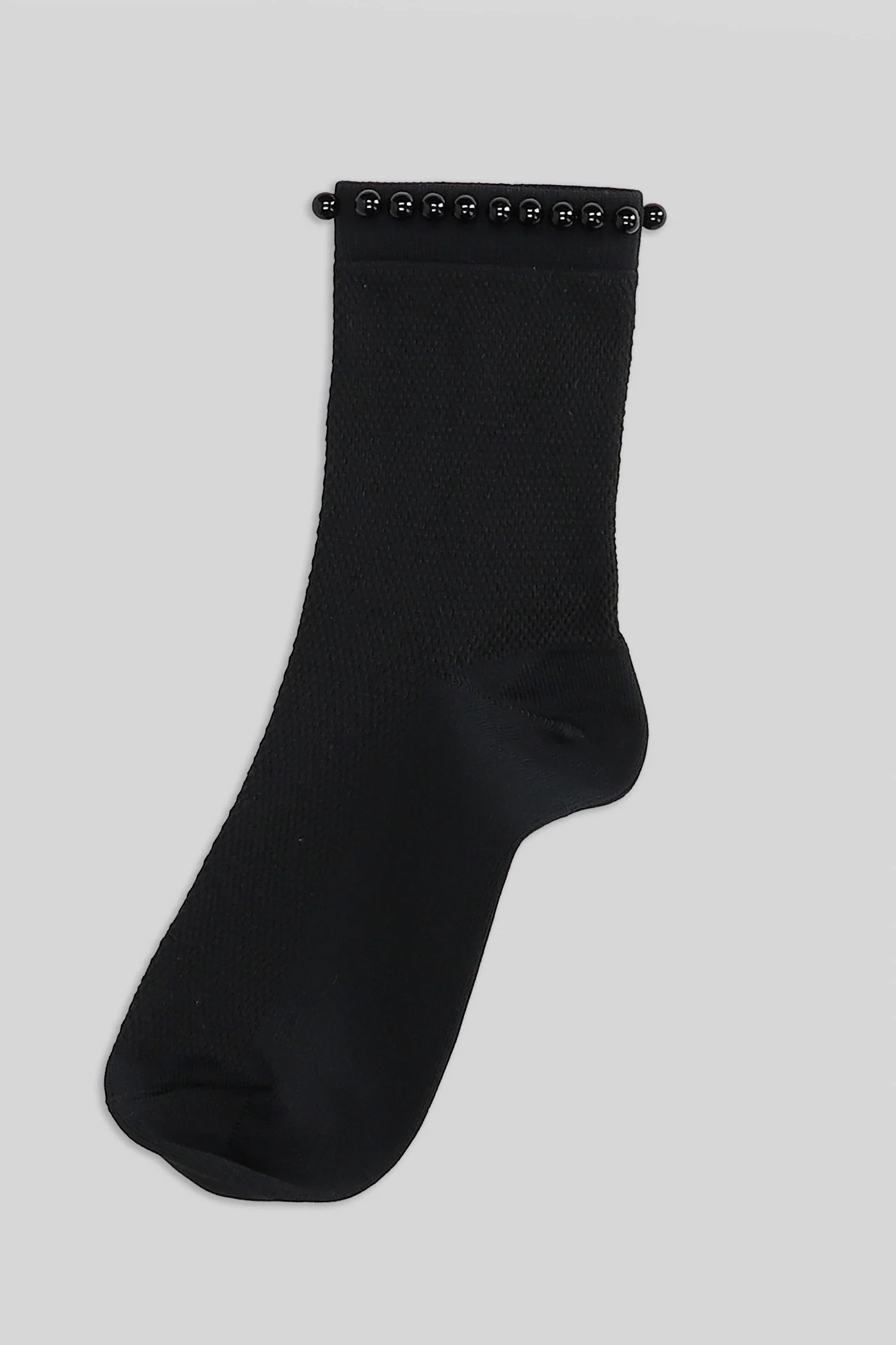 Pearls Cr S 1P Socks in black cotton - Image 3