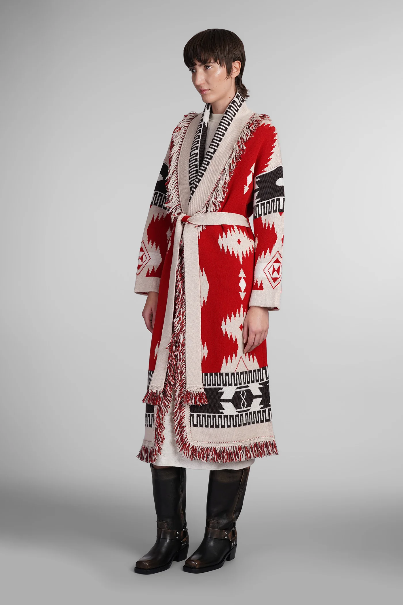 Cardigan in red wool - Image 4