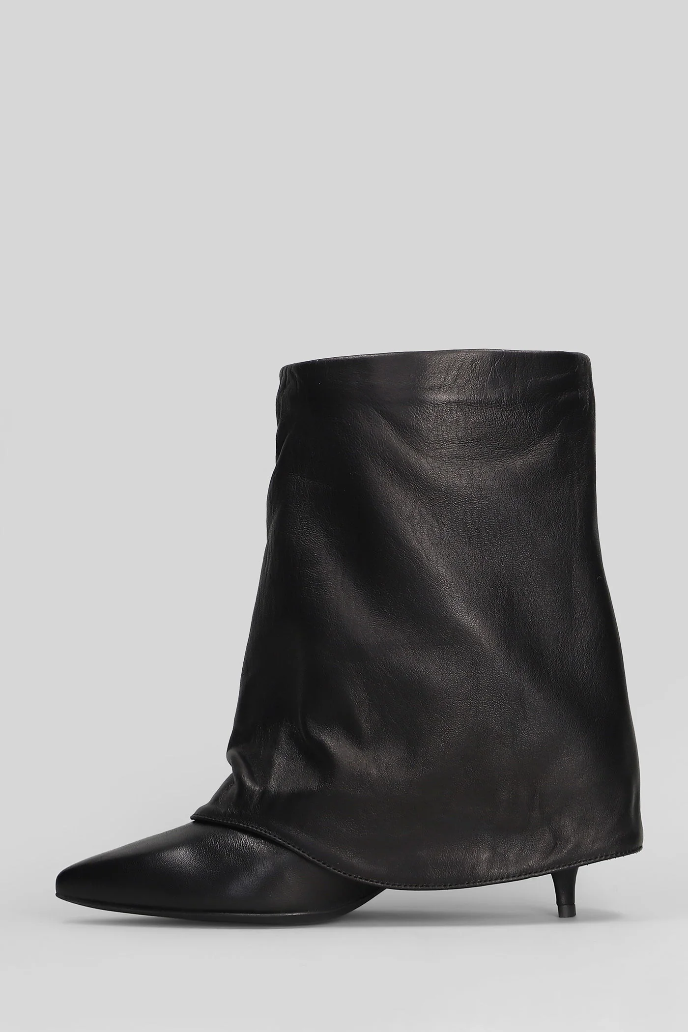 High heels Ankle boots in black leather - Image 3