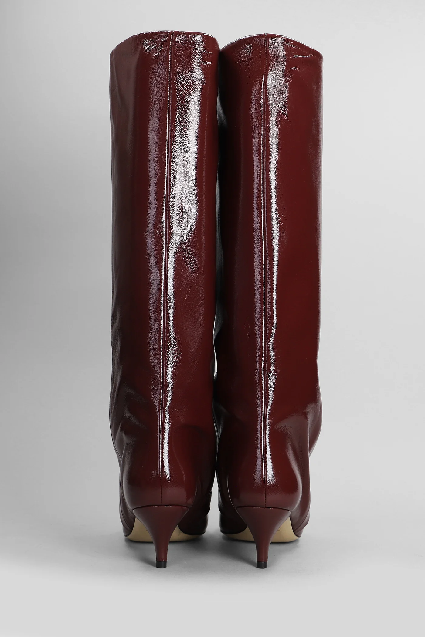 High heels boots in bordeaux leather - Image 4