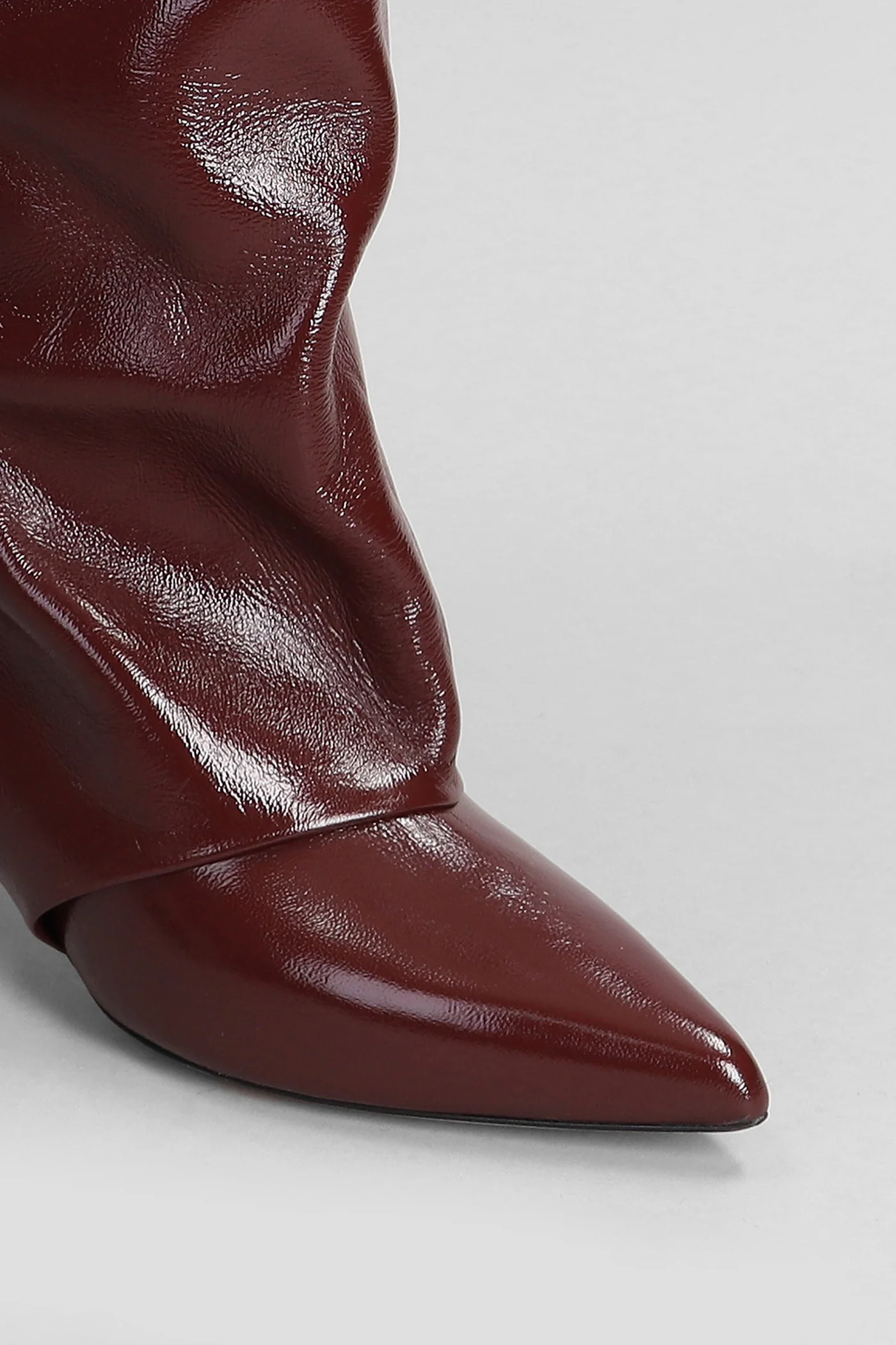 High heels boots in bordeaux leather - Image 5