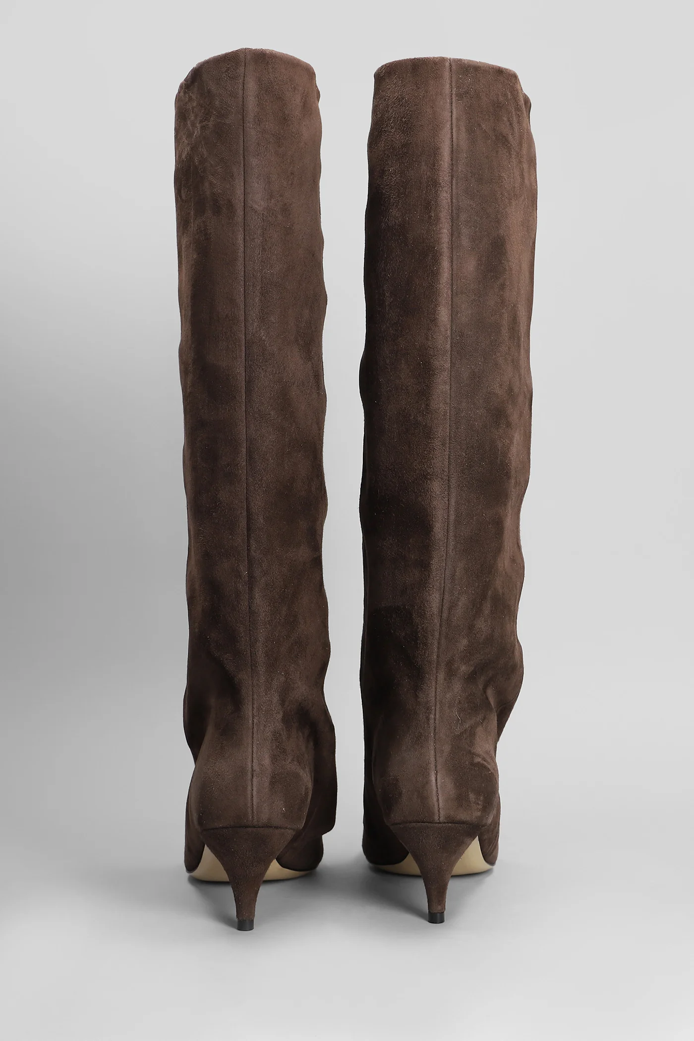 High heels boots in brown suede - Image 4