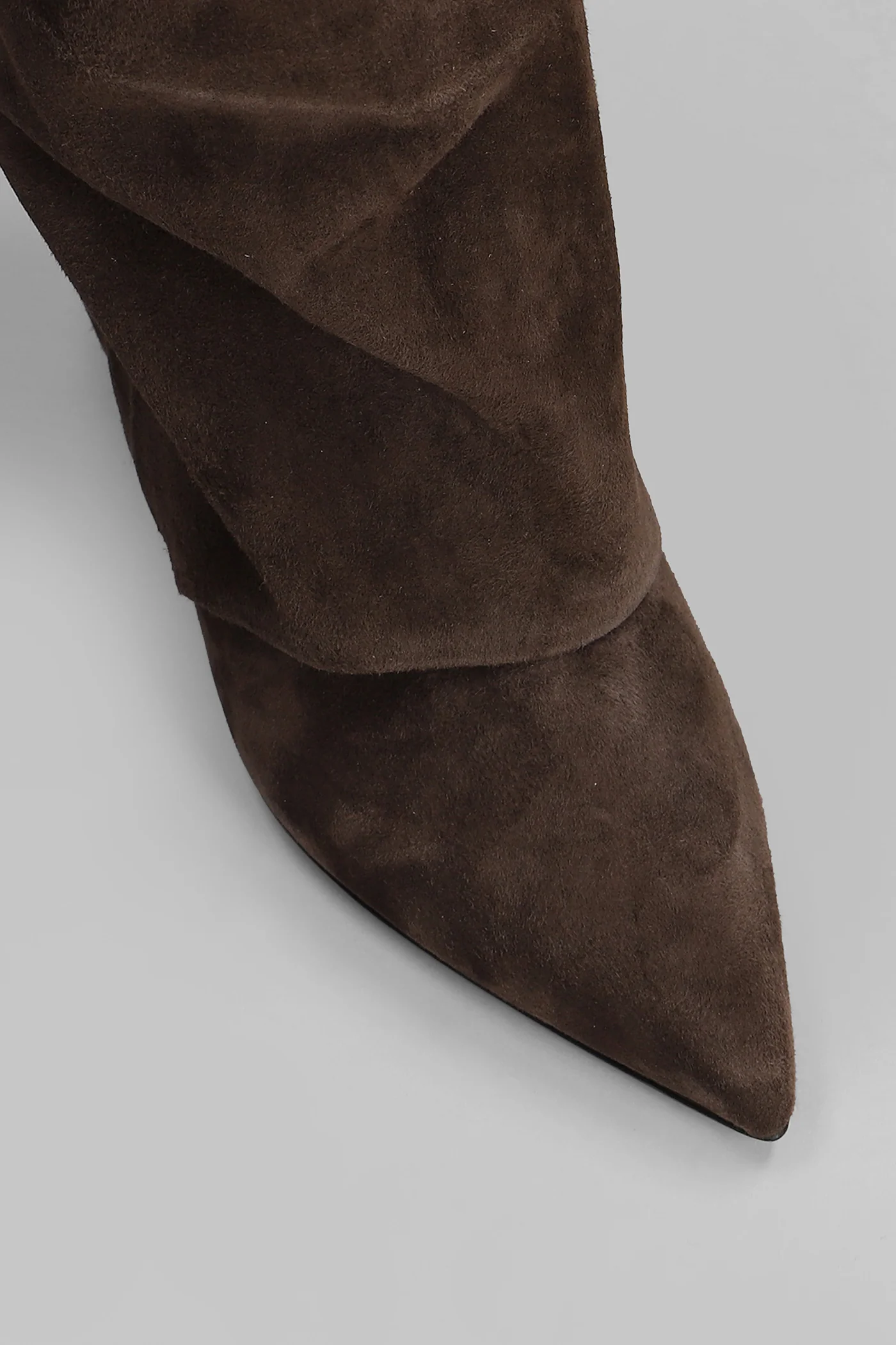 High heels boots in brown suede - Image 5