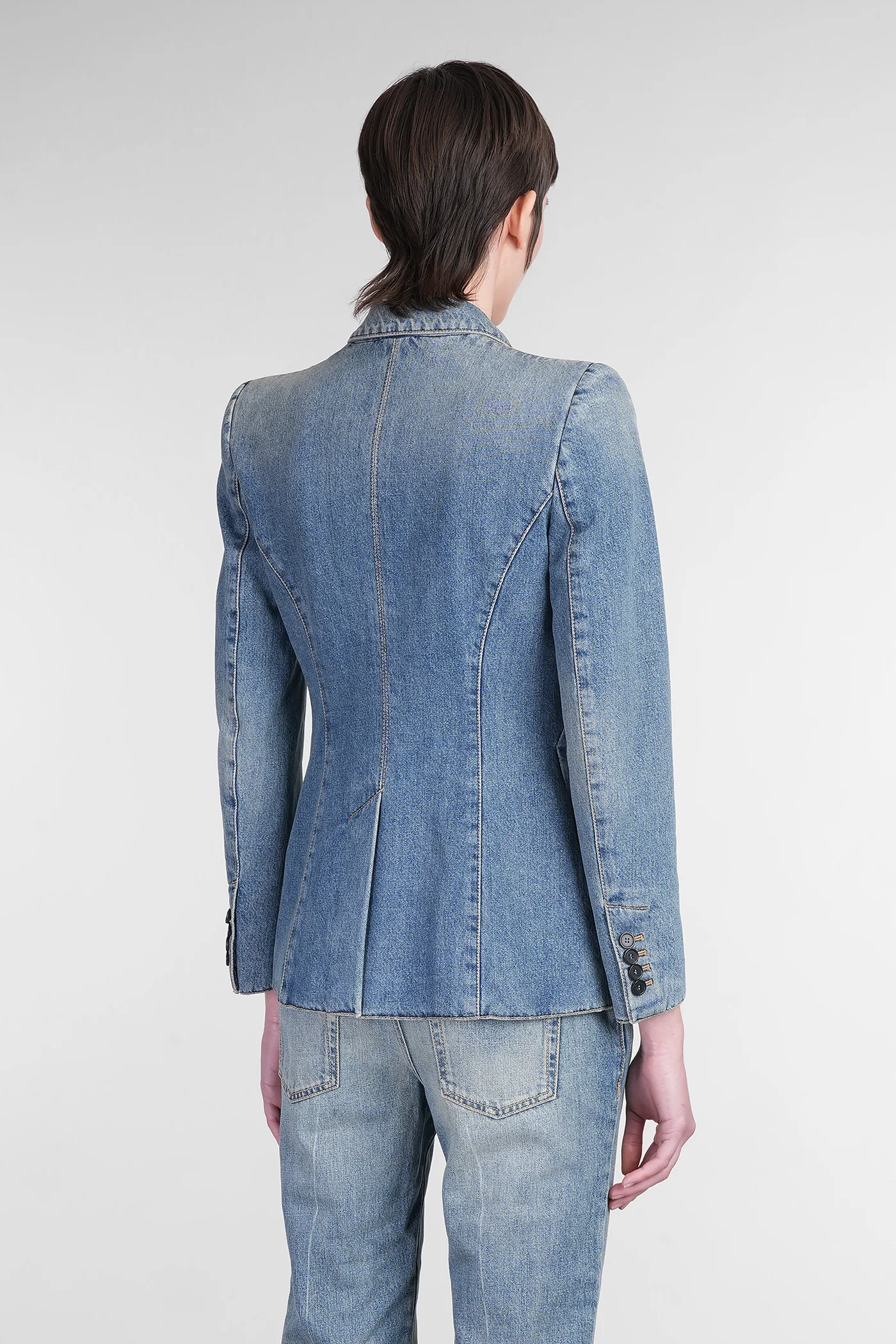 Blazer in blue cotton - Image 3