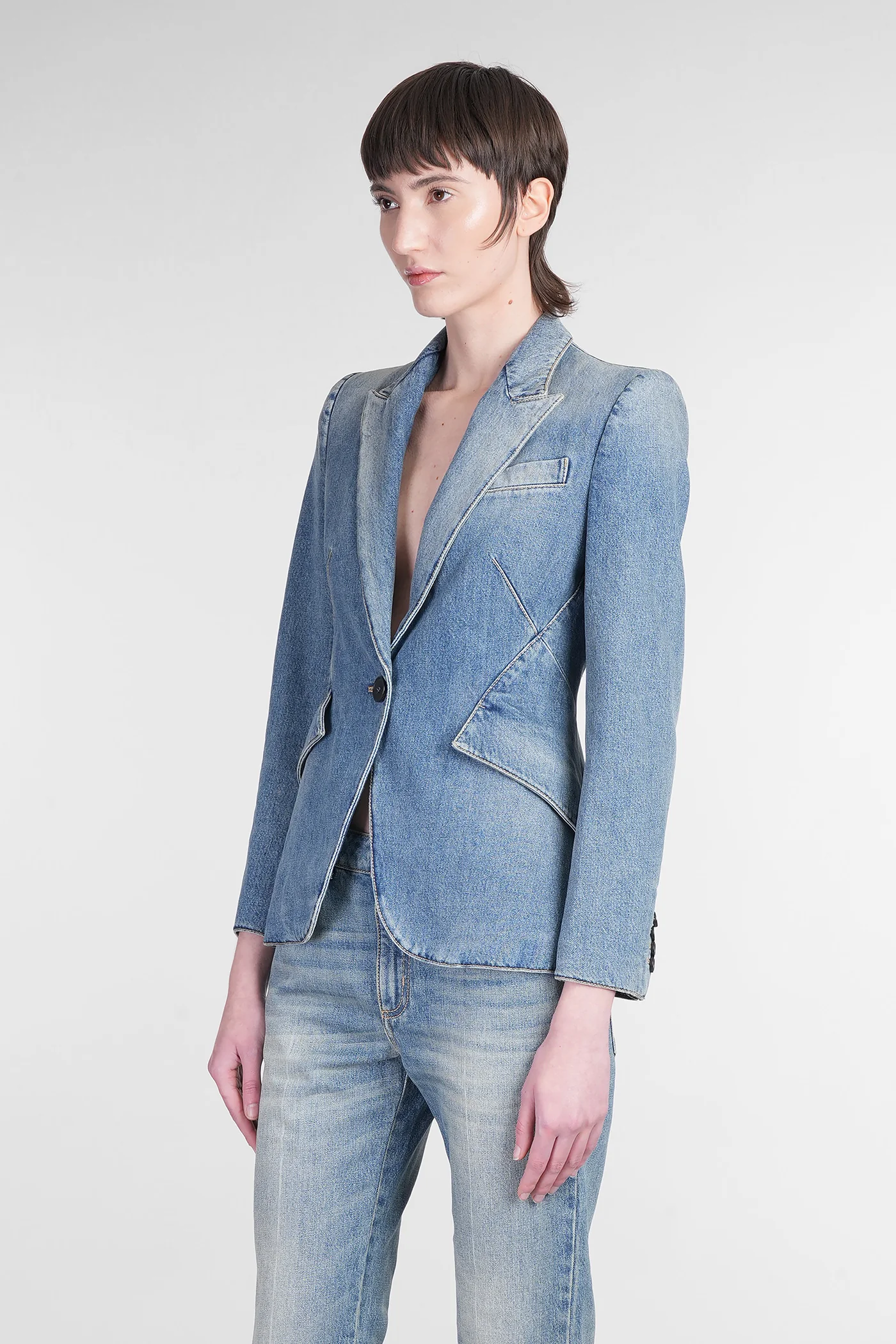 Blazer in blue cotton - Image 4