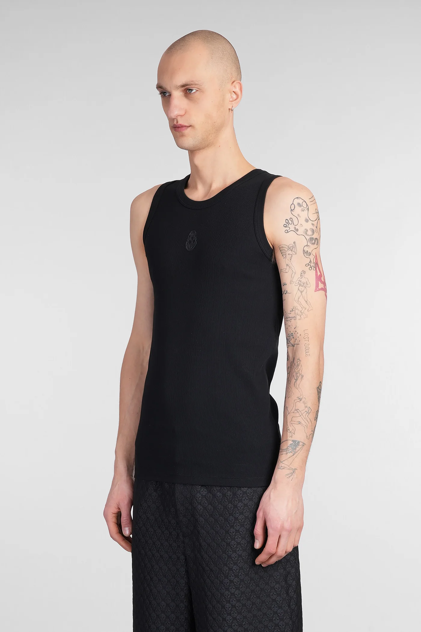 tank Top in black cotton - Image 4
