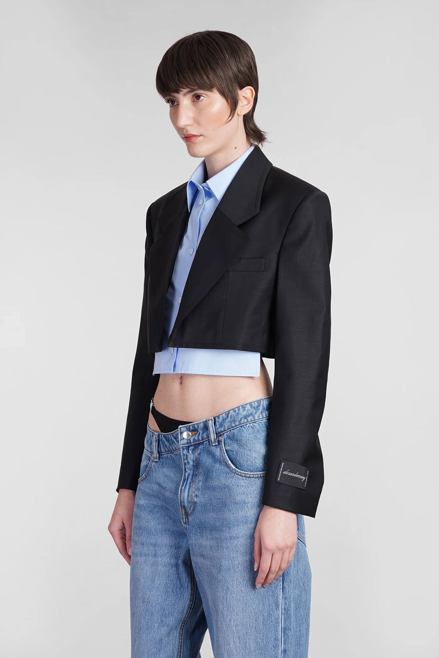 Blazer in black wool - Image 4