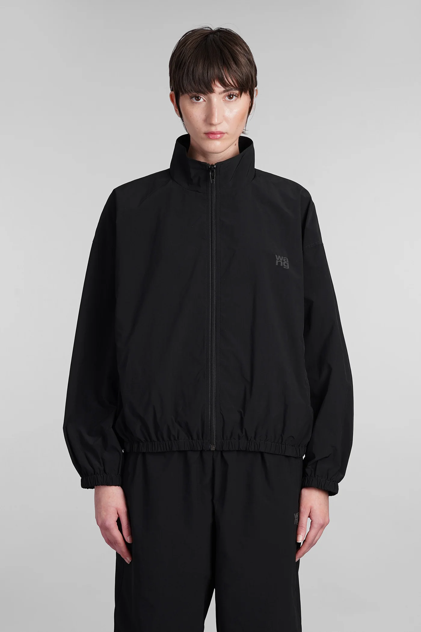 Casual jacket in black polyester