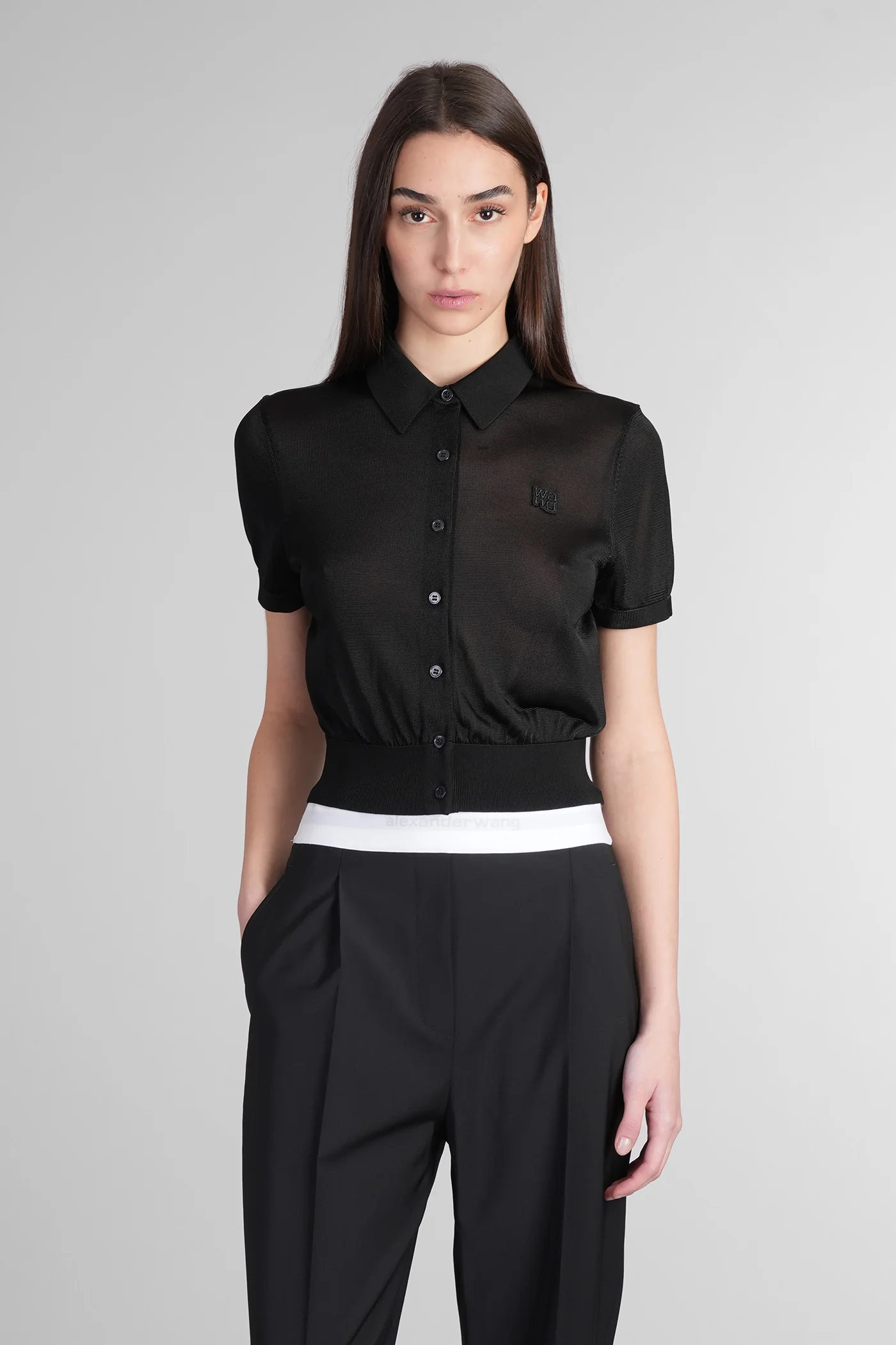 Knitwear in black viscose