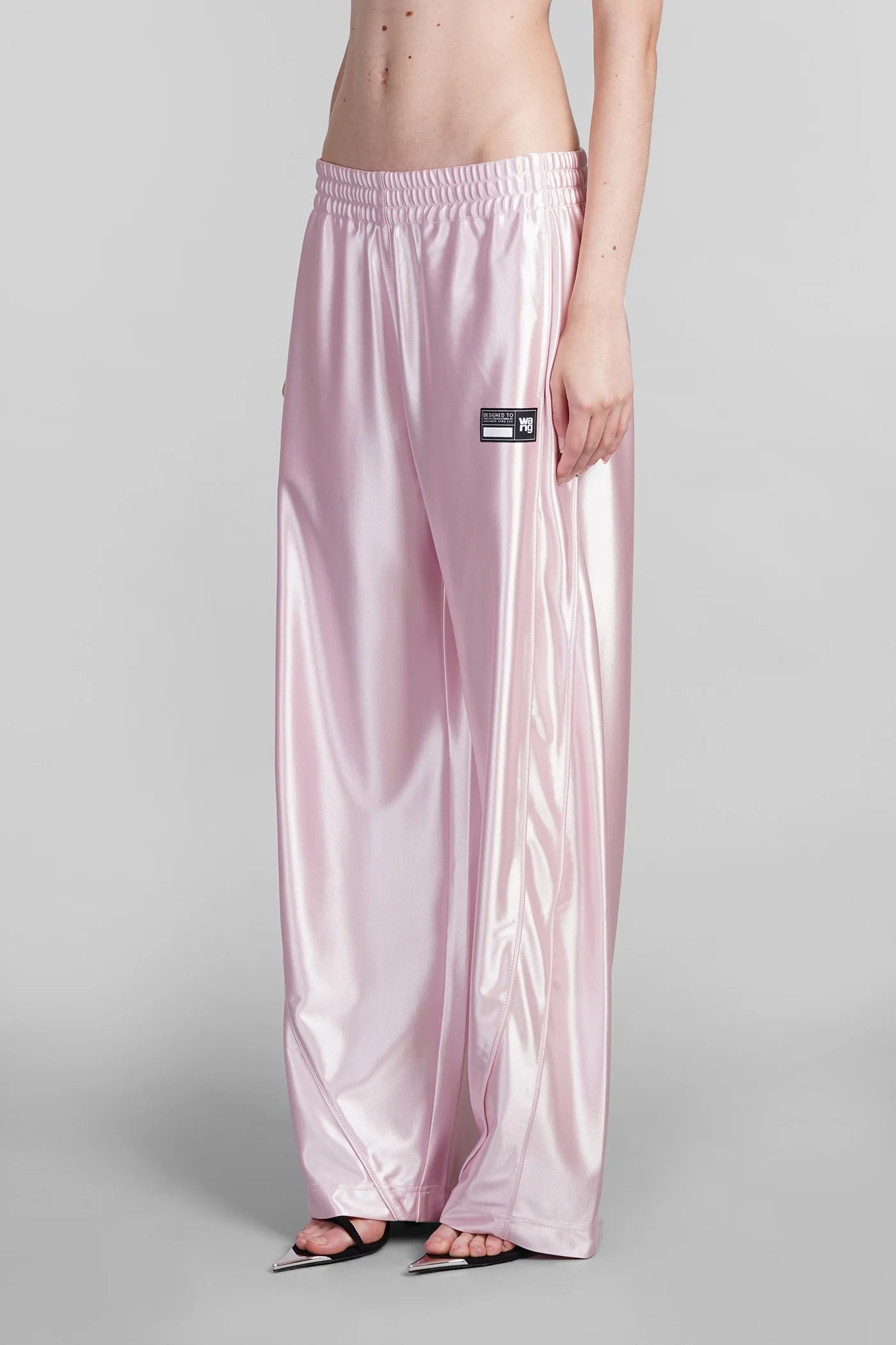 Pants in rose-pink polyester - Image 4