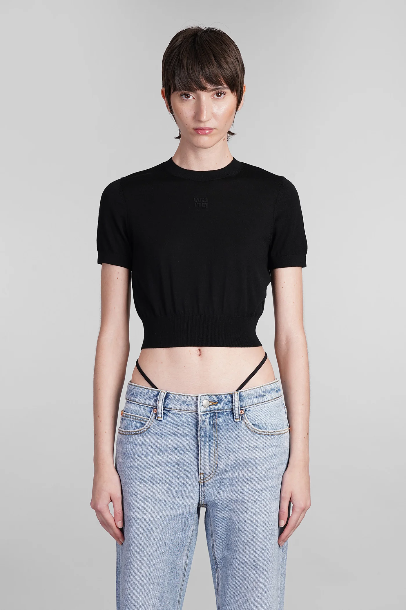 Topwear in black wool
