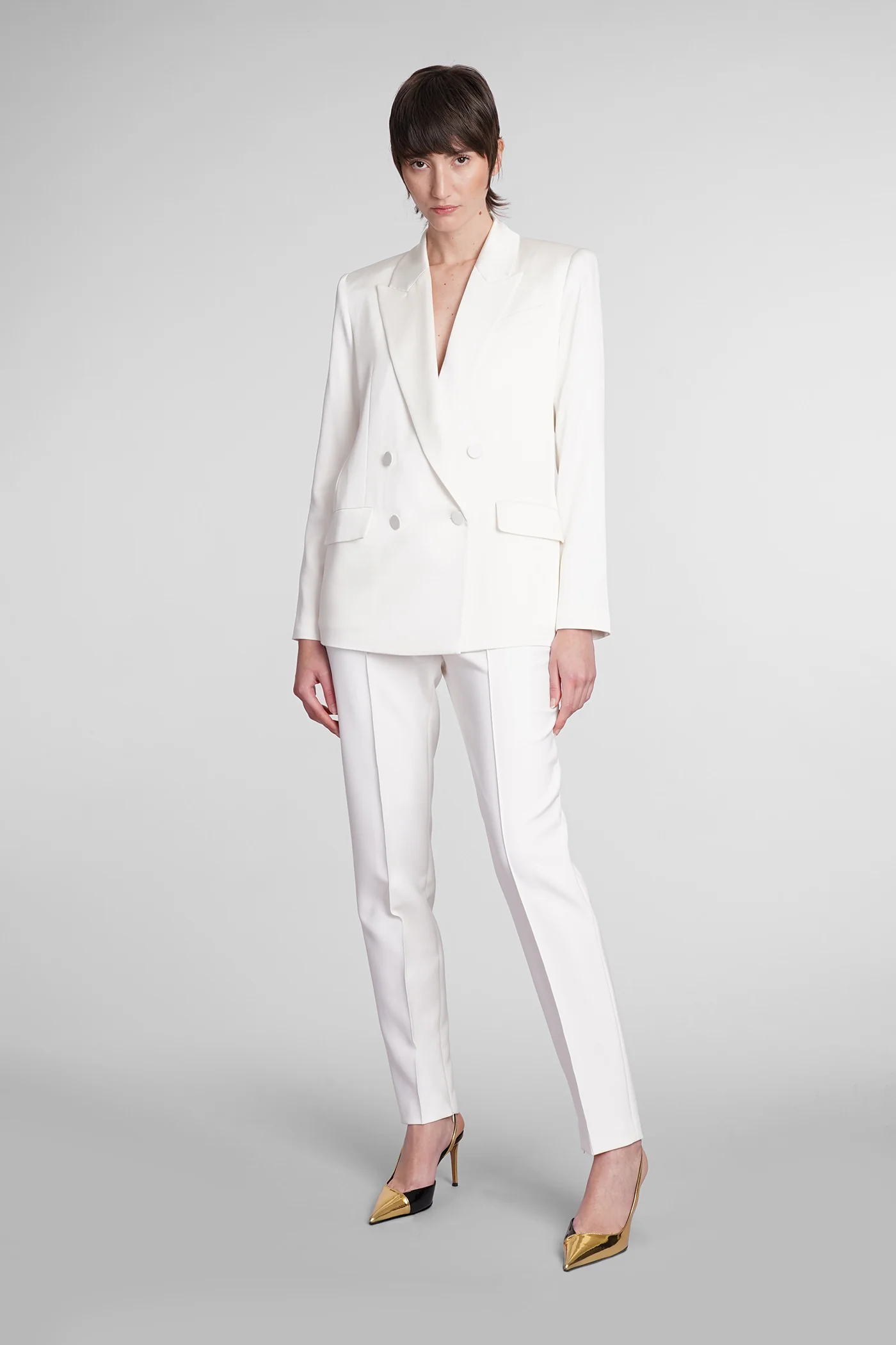 Pants in white polyester - Image 2