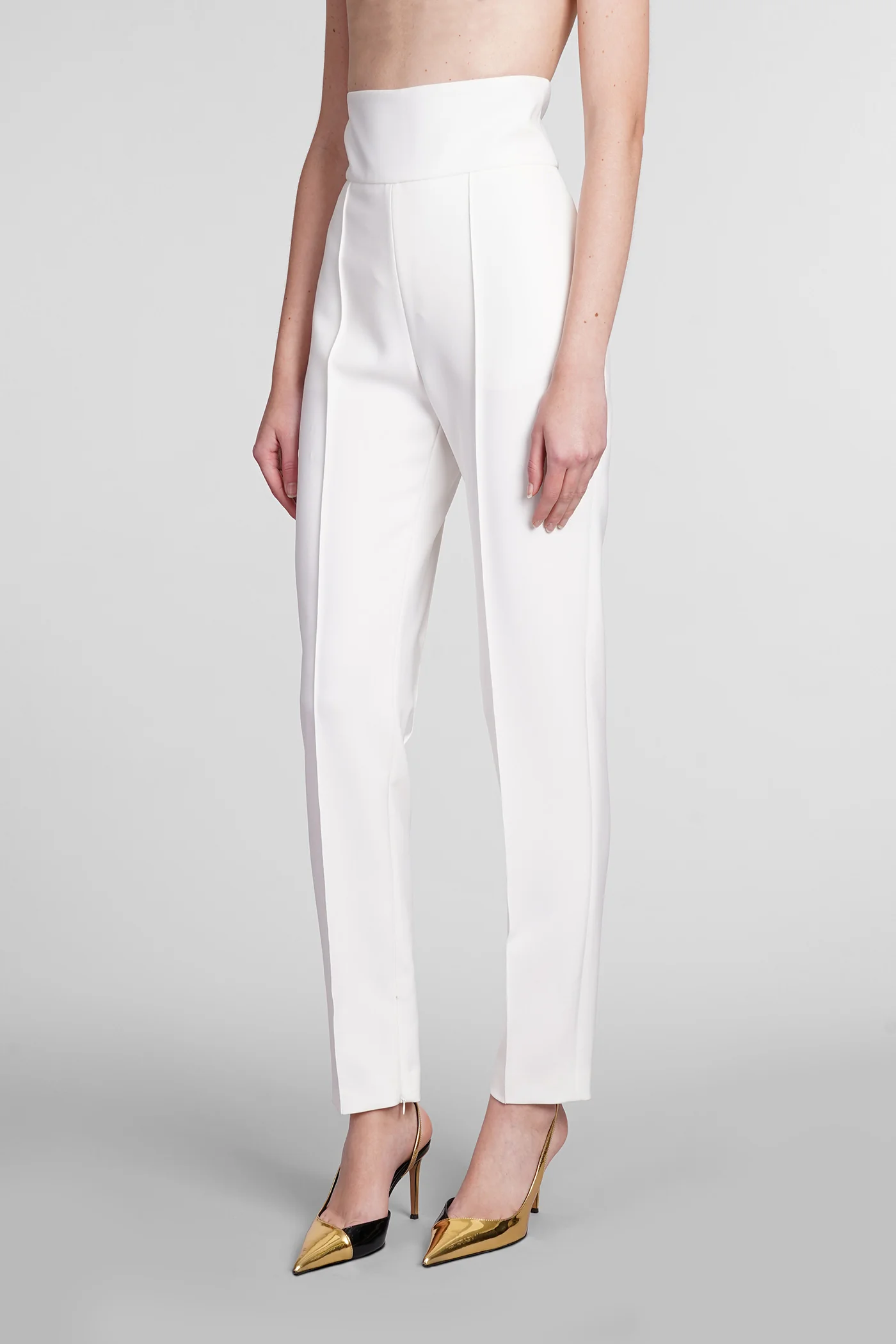 Pants in white polyester - Image 4