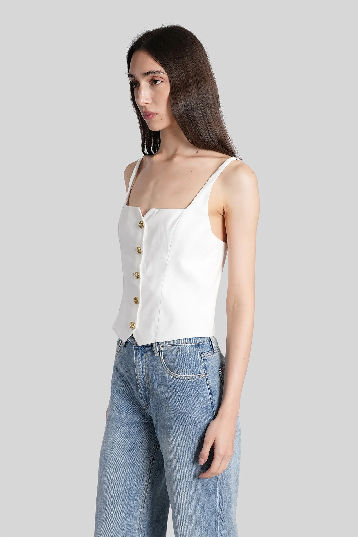 Kelcey Topwear in white linen - Image 4