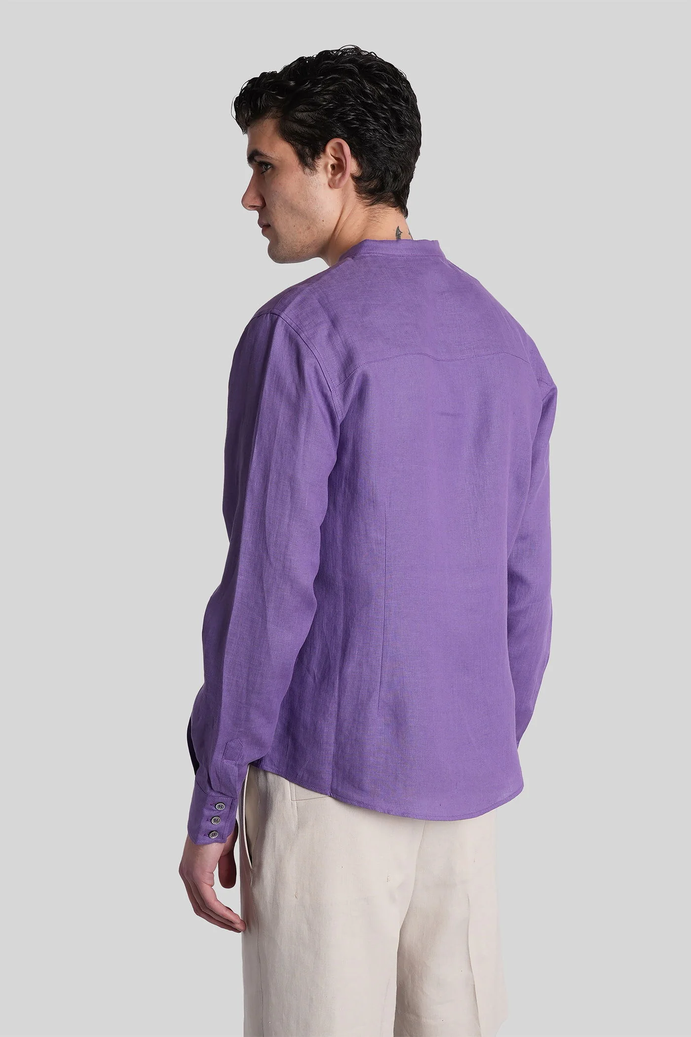 Shirt in Viola linen - Image 3