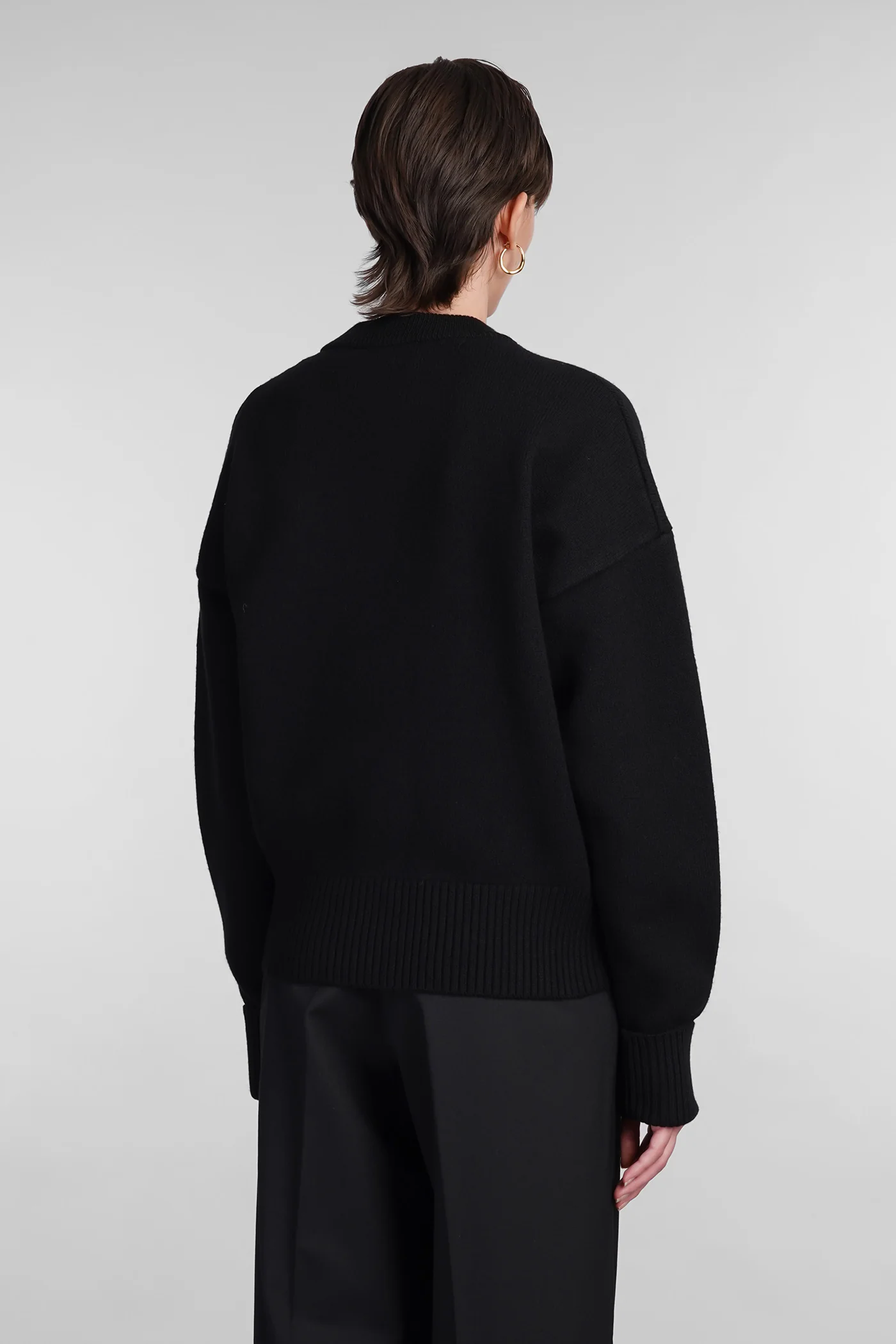Cardigan in black wool - Image 3