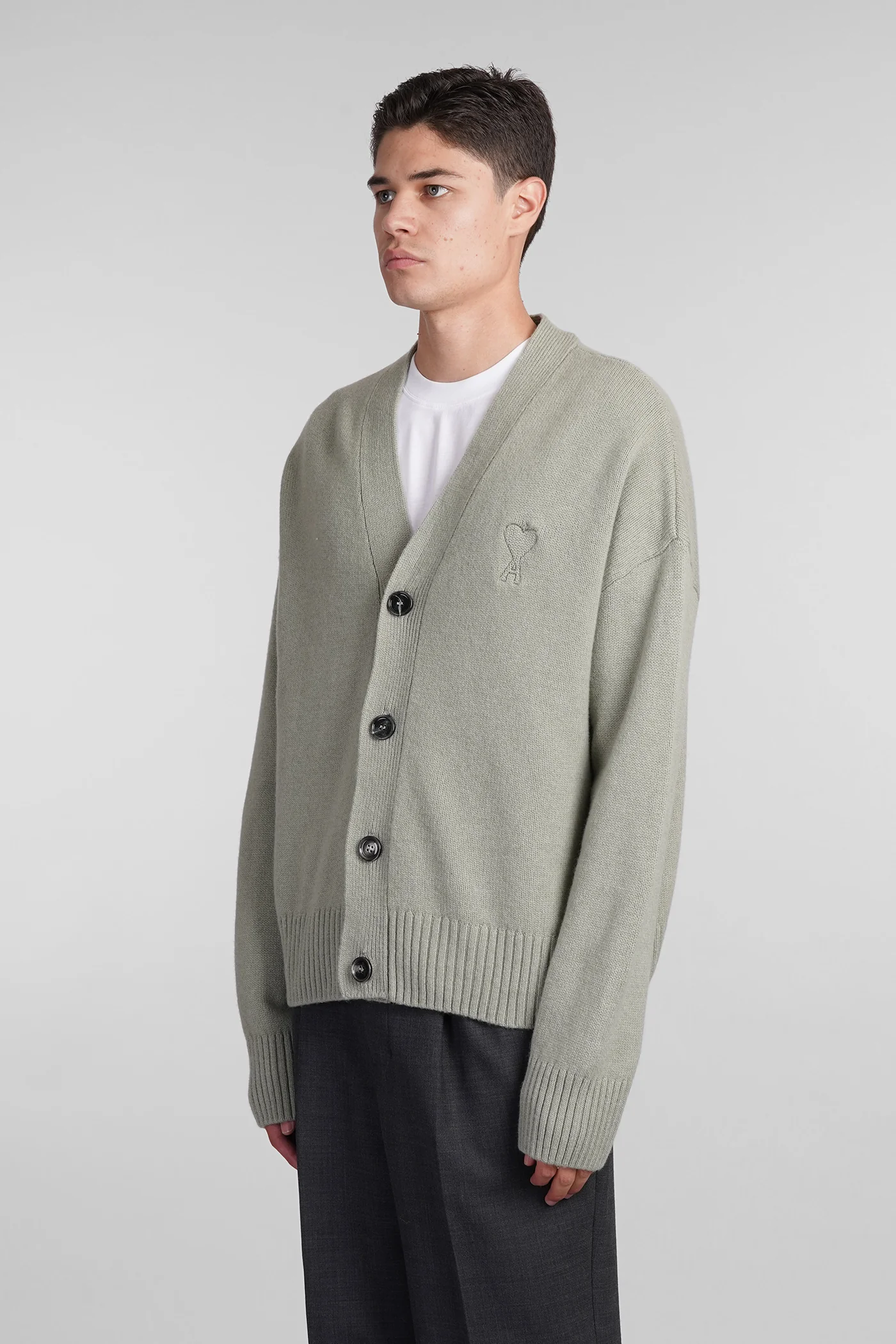 Cardigan in green wool - Image 4