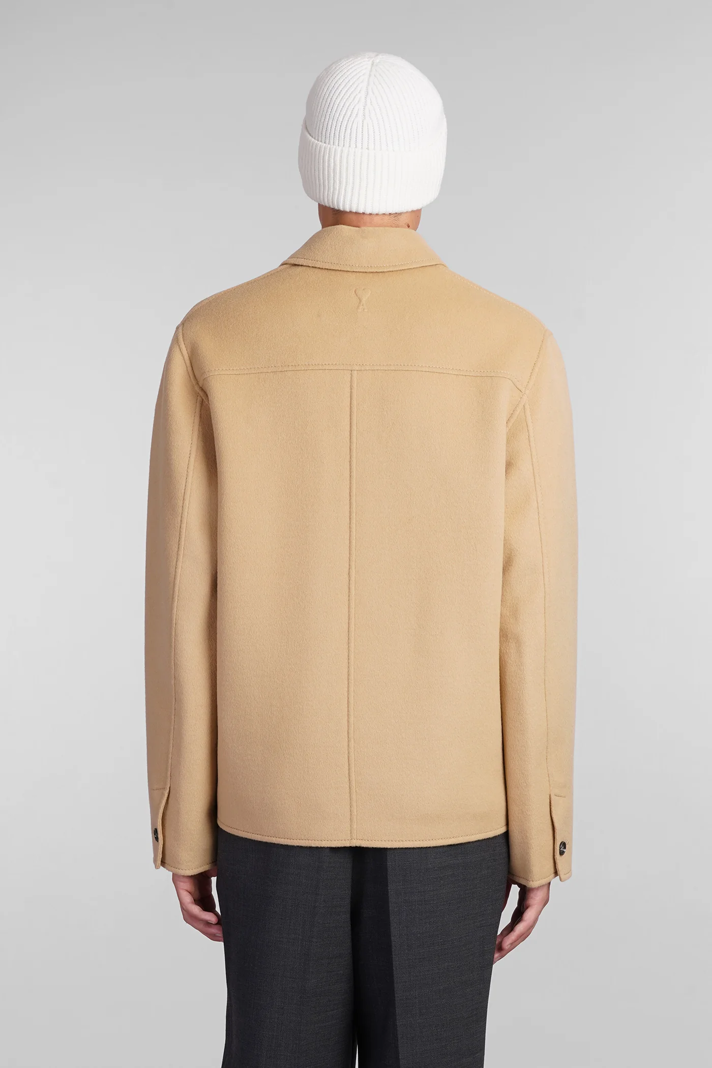 Casual jacket in beige wool - Image 3