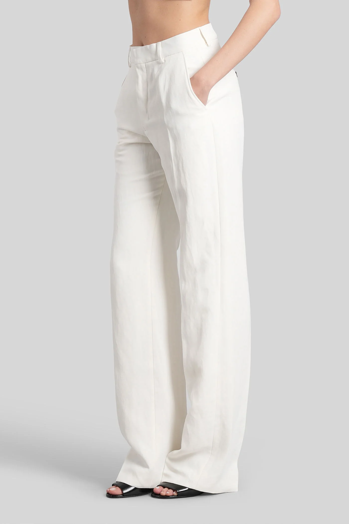 Pants in beige viscose - Image 4