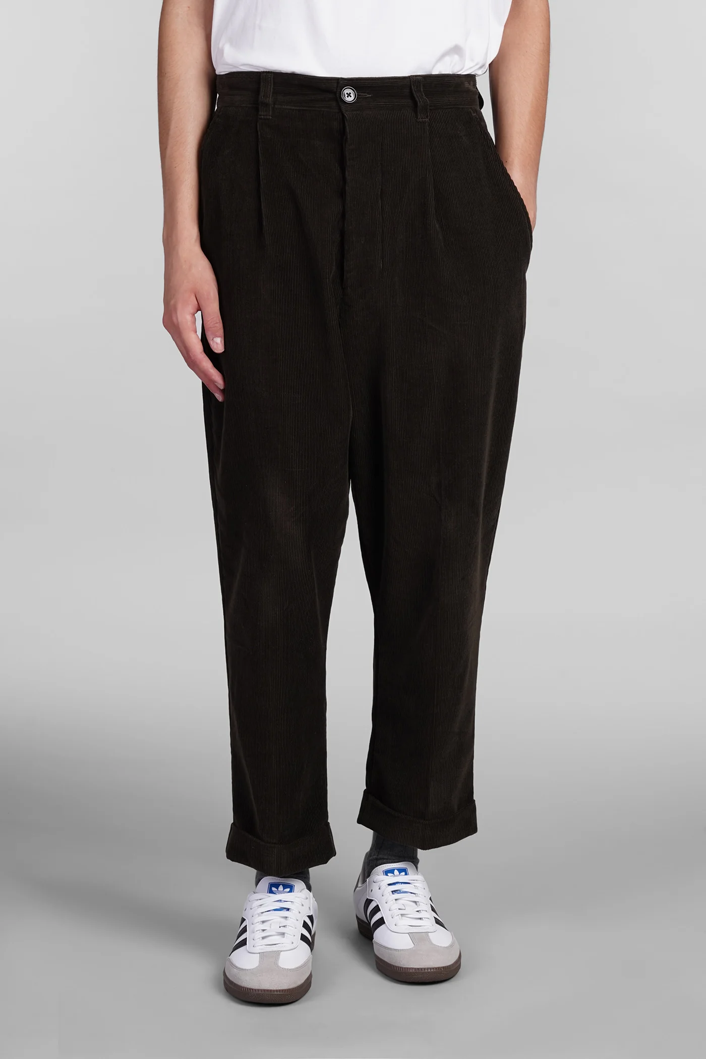 Pants in green cotton