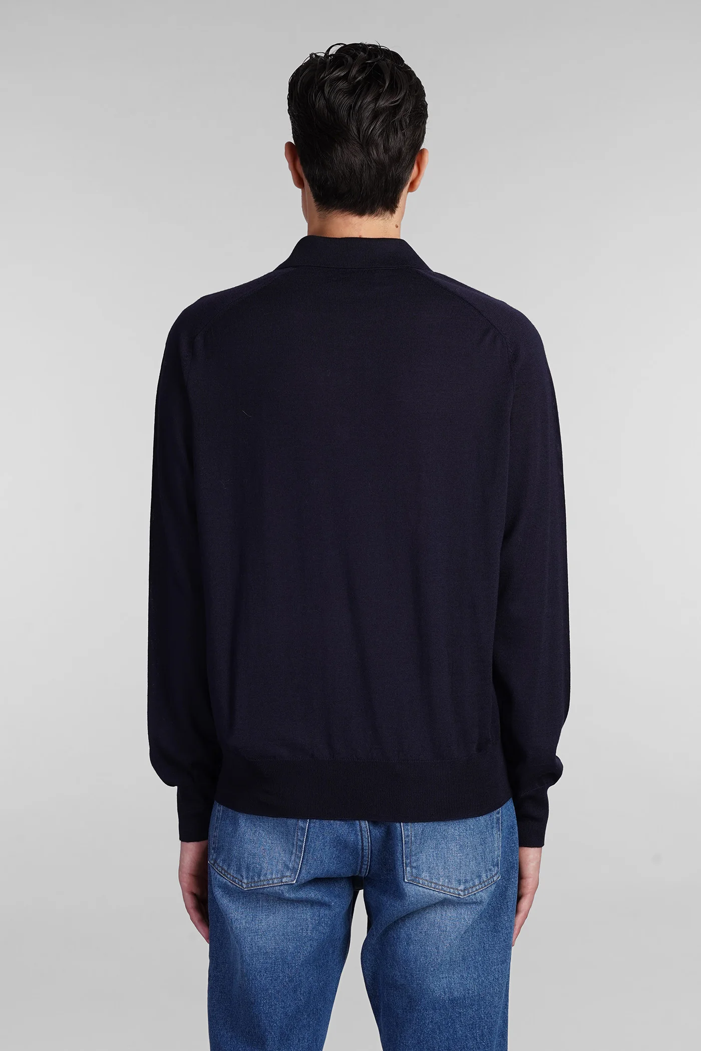 Polo in blue wool - Image 3