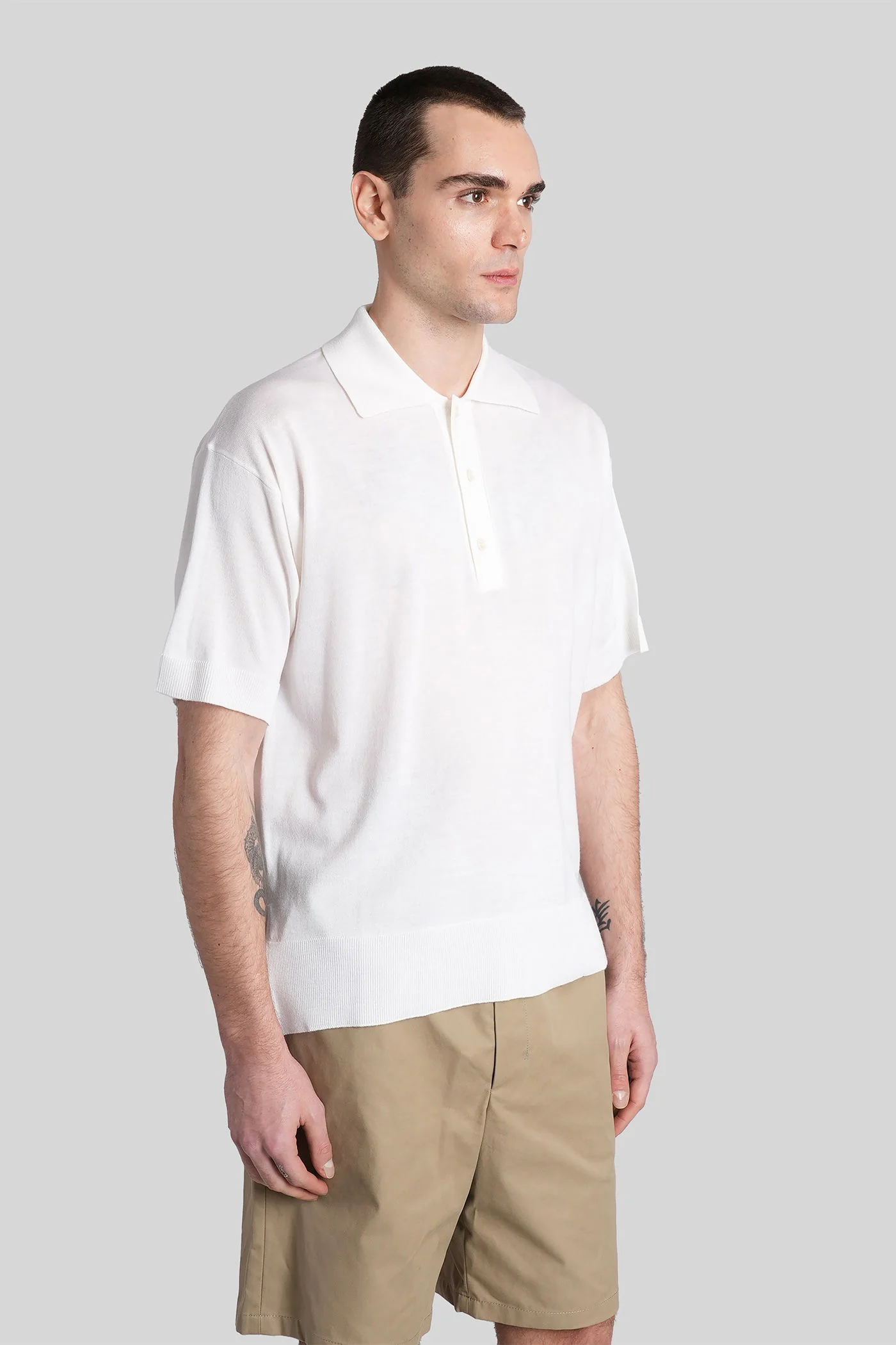 Polo in white wool - Image 4