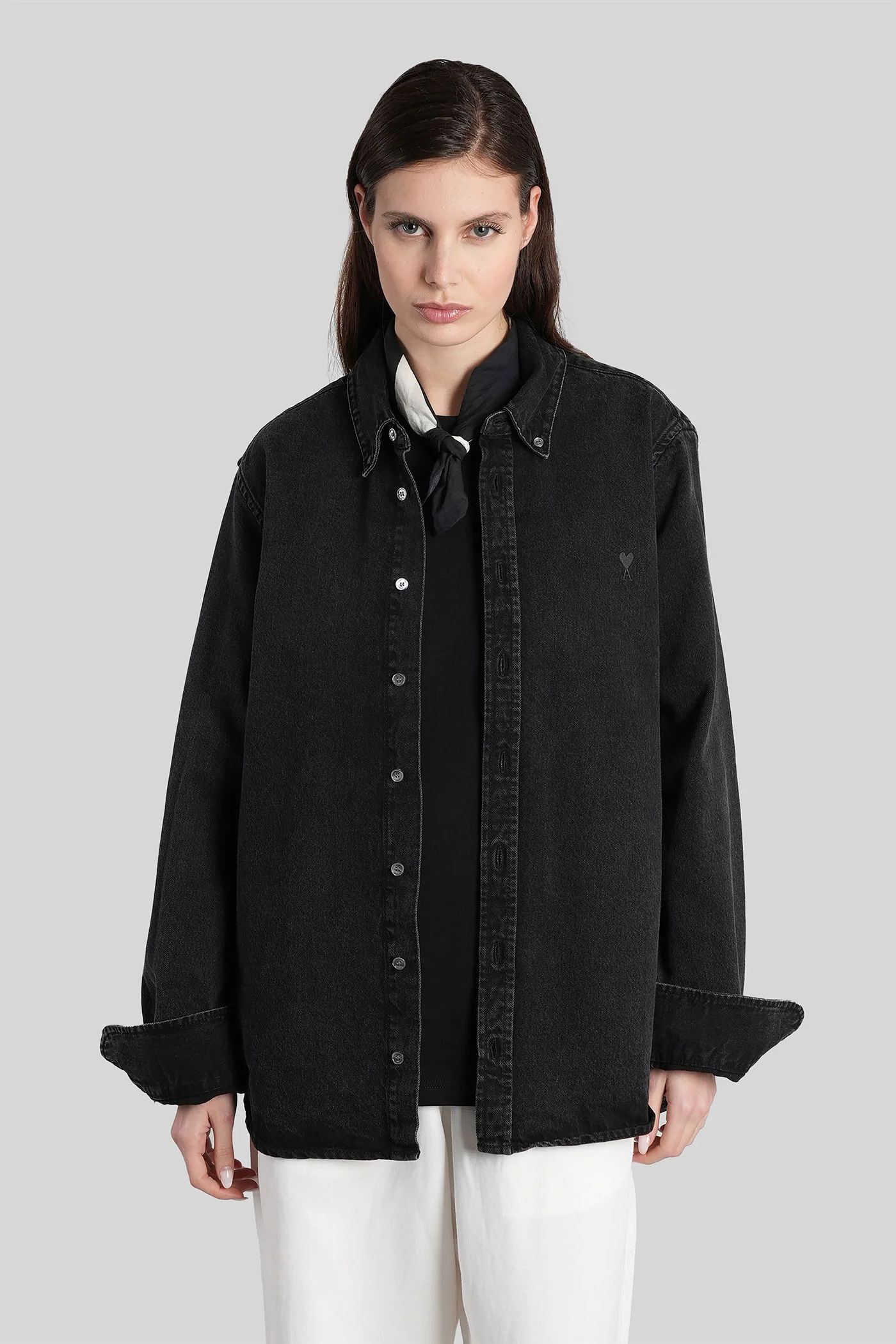 Shirt in black cotton