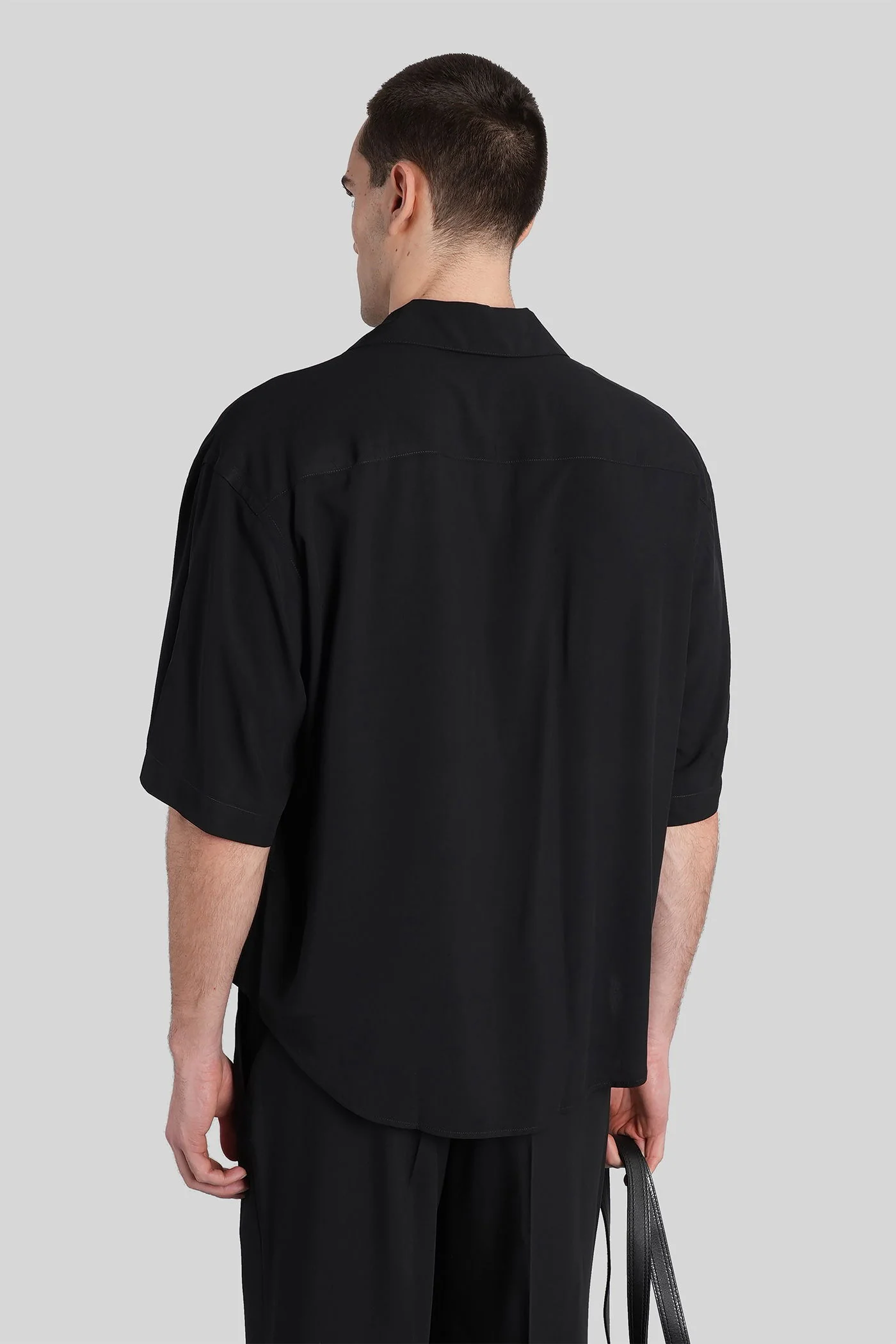 Shirt in black viscose - Image 3