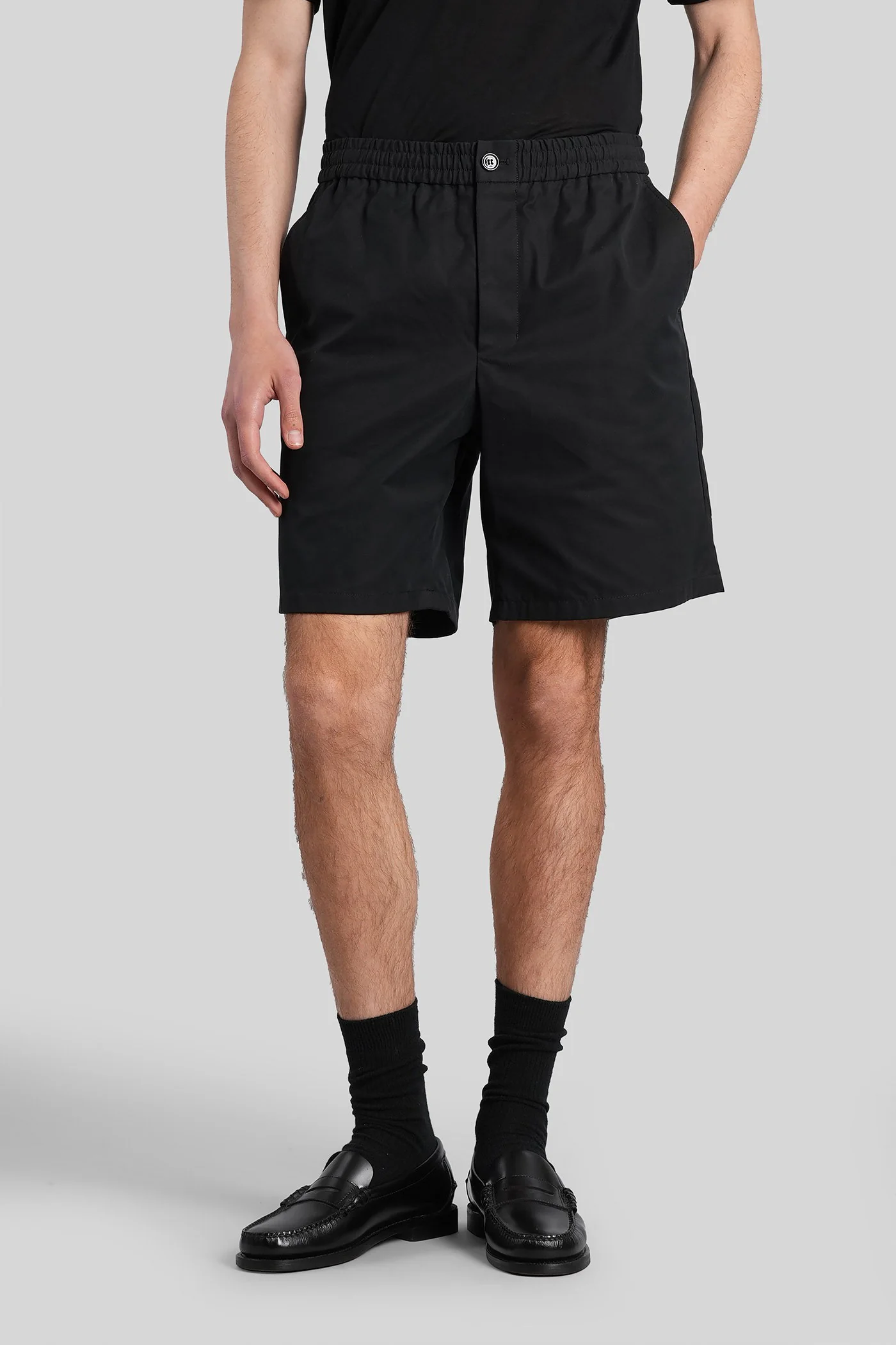 Shorts in black cotton