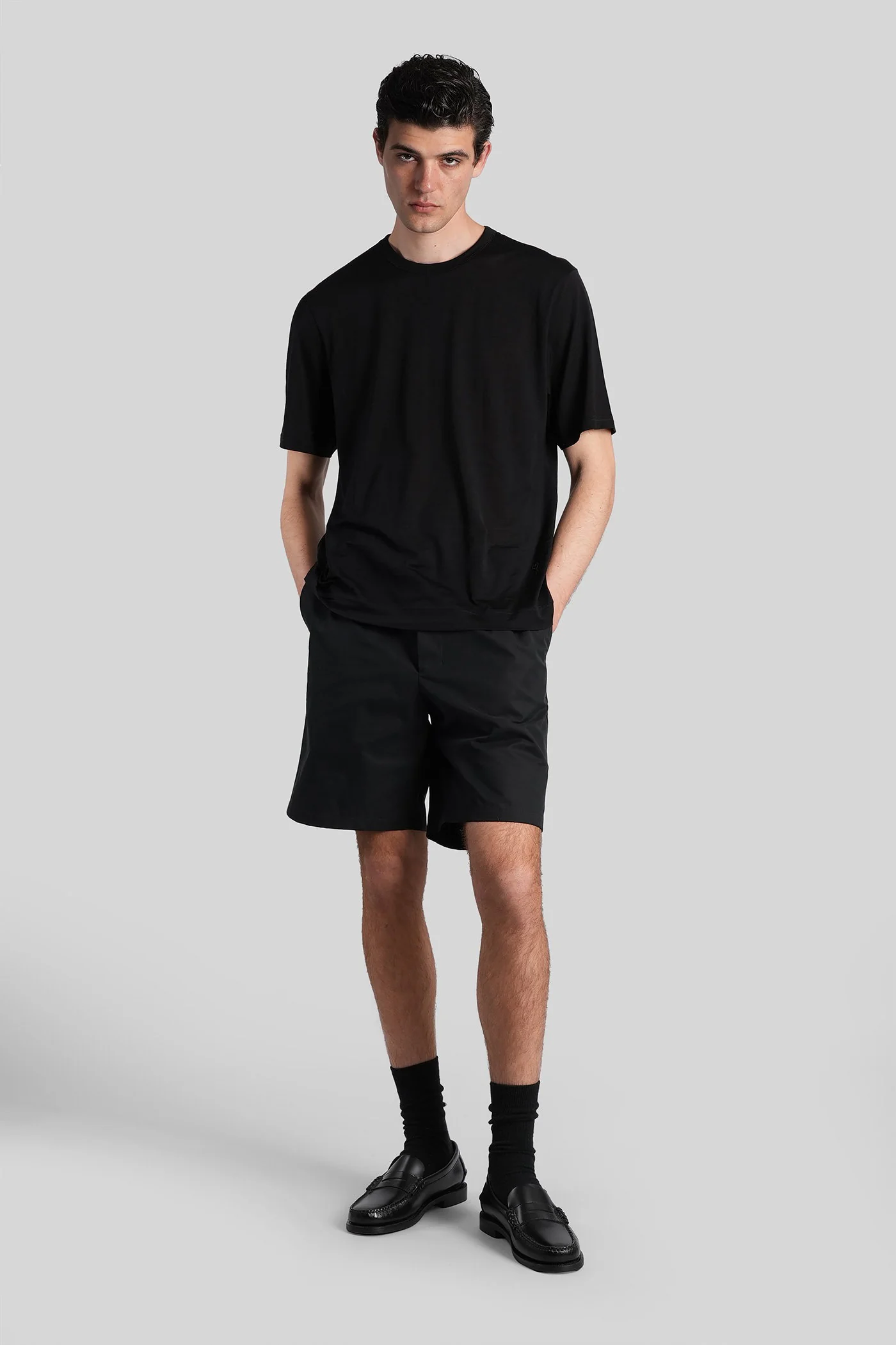 Shorts in black cotton - Image 2