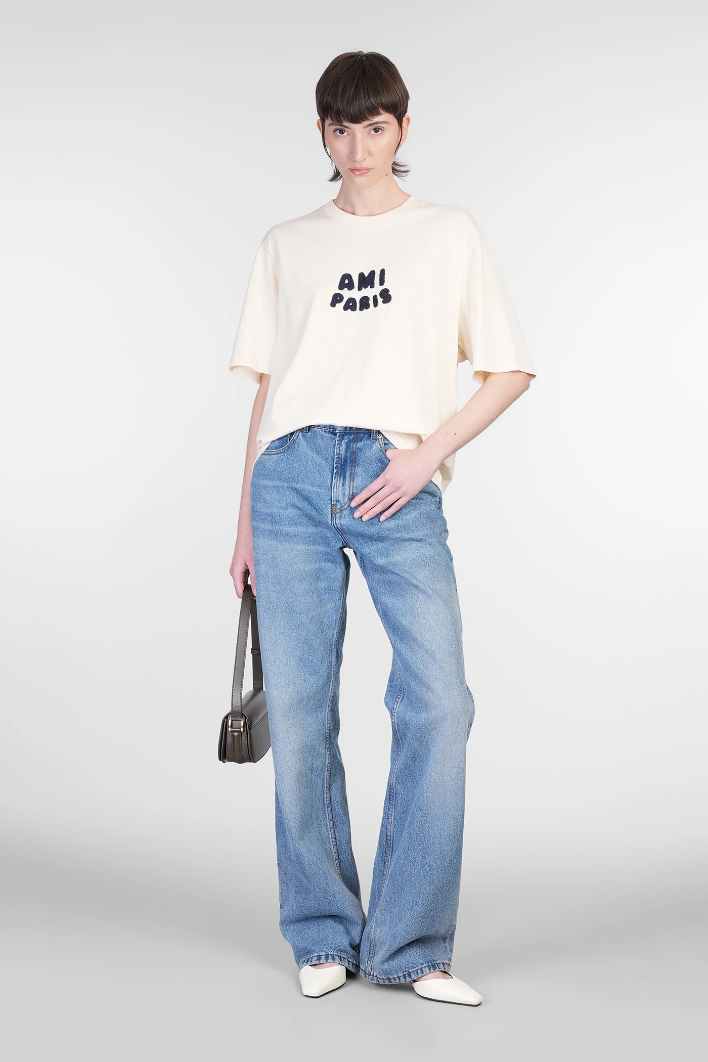 T-Shirt in beige cotton - Image 2